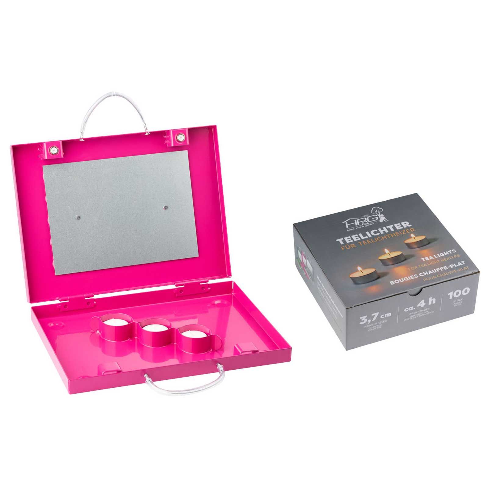 Chauffe-mains et chauffe-pieds à bougie rose Eurohunt - 100 bougies incluses