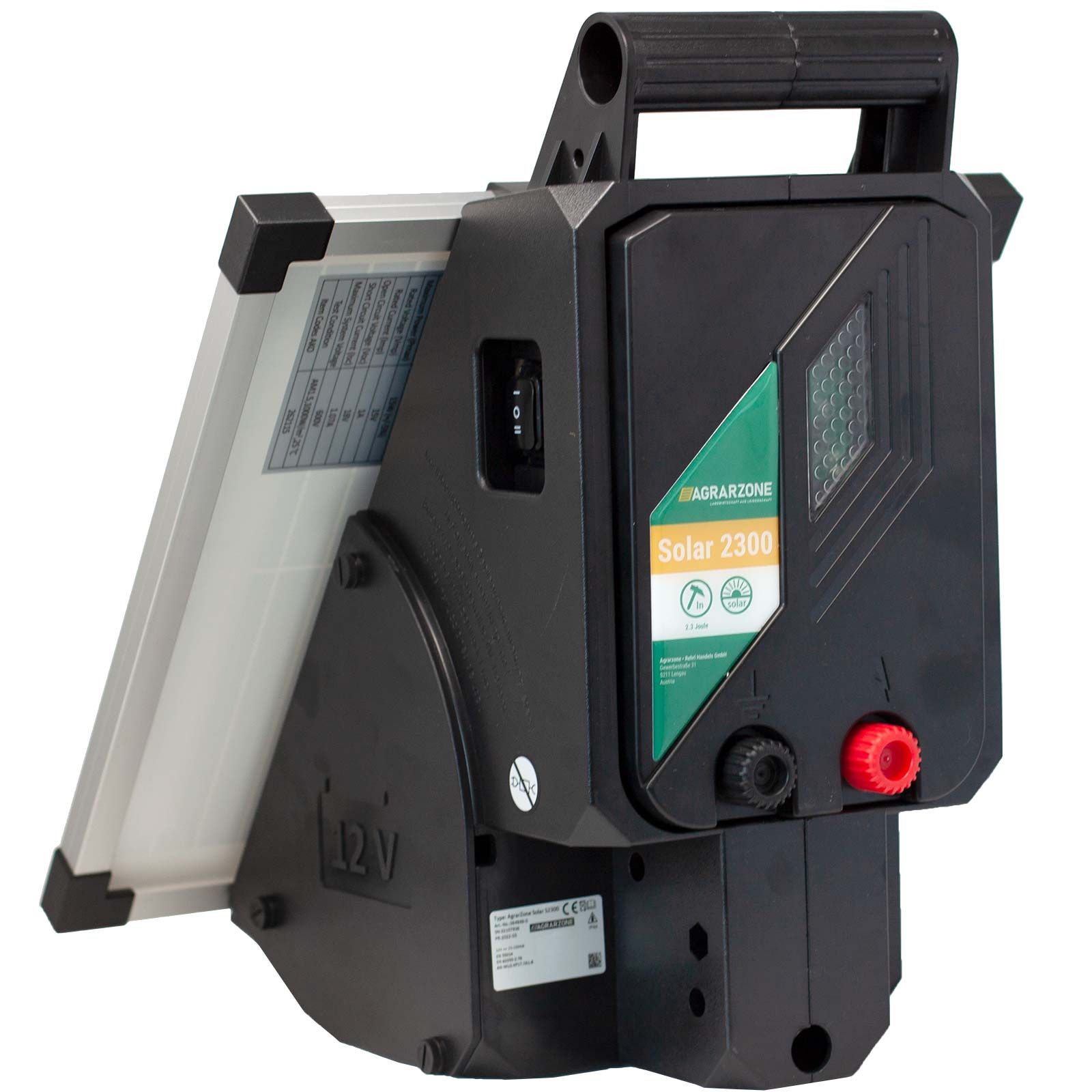 Elettrificatore con pannello solare Agrarzone 2300 12V, 15 Watt, 2,30 Joule