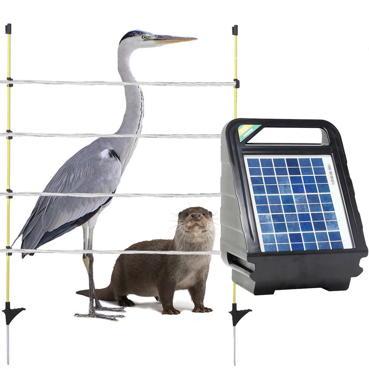 Agrarzone kit recinto fotovoltaico per laghetto S25, 0,40J, filo 250m, bianco