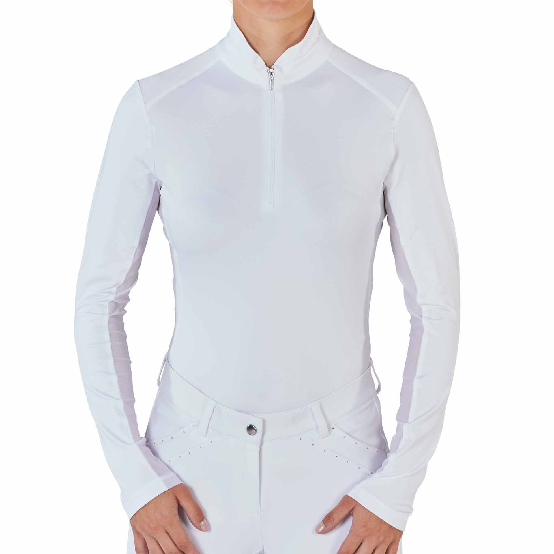 BUSSE Camicia da torneo equitazione MARBELLA, manica lunga XS bianco