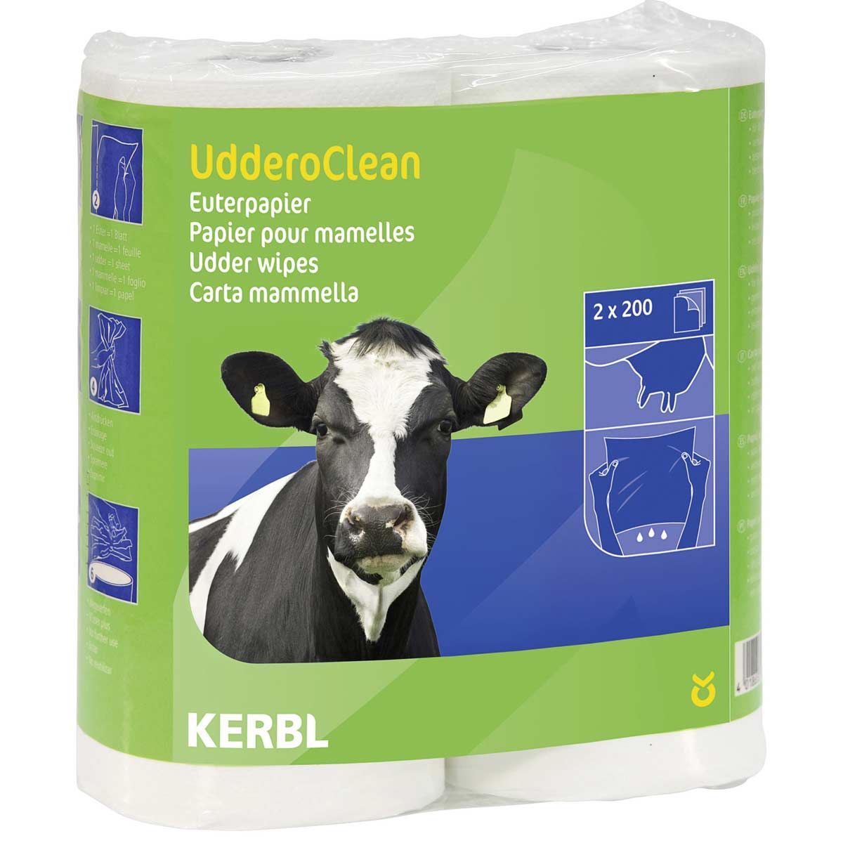 Carta per mammelle mucca UdderoClean 2 x 200 strappi