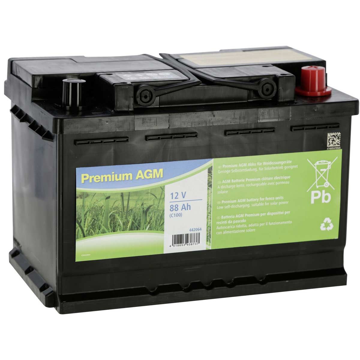 Batteria per recinto elettrico Premium AGM 12 V 88 Ah