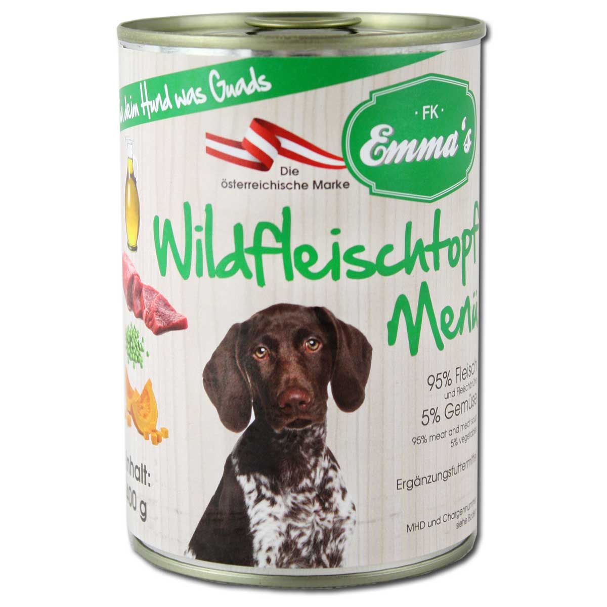 Emmas Wildfleischtopf con selvaggina, piselli e zucca