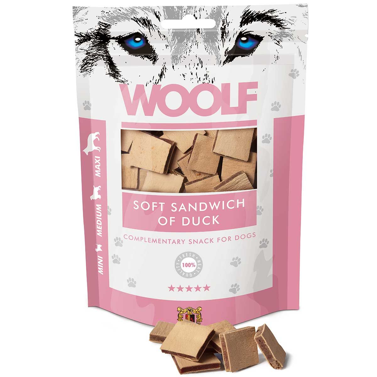 Woolf Hundeleckerli zartes Entensandwich