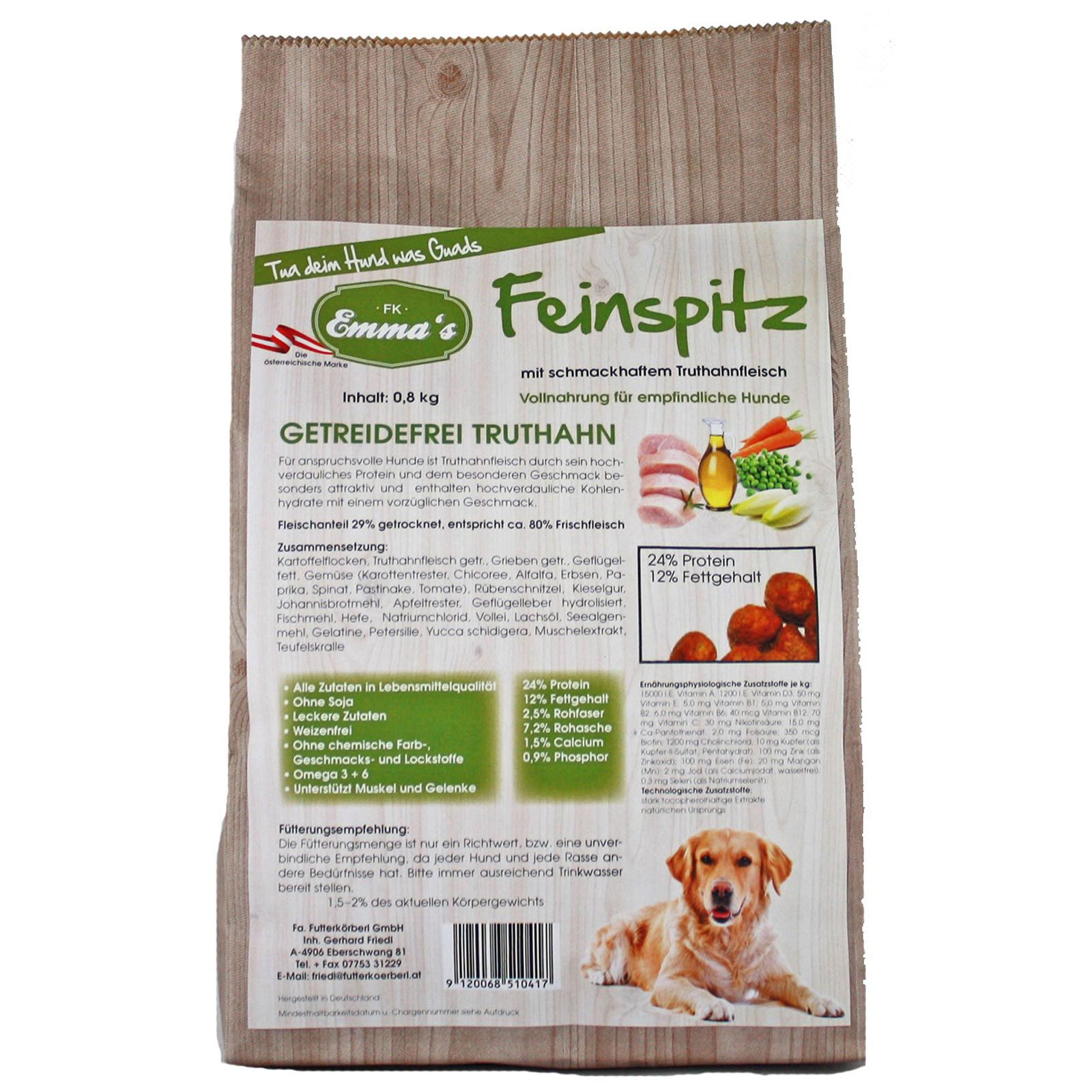 Emmas Feinspitz Crocchette per cani adulti con tacchino 0,8 kg