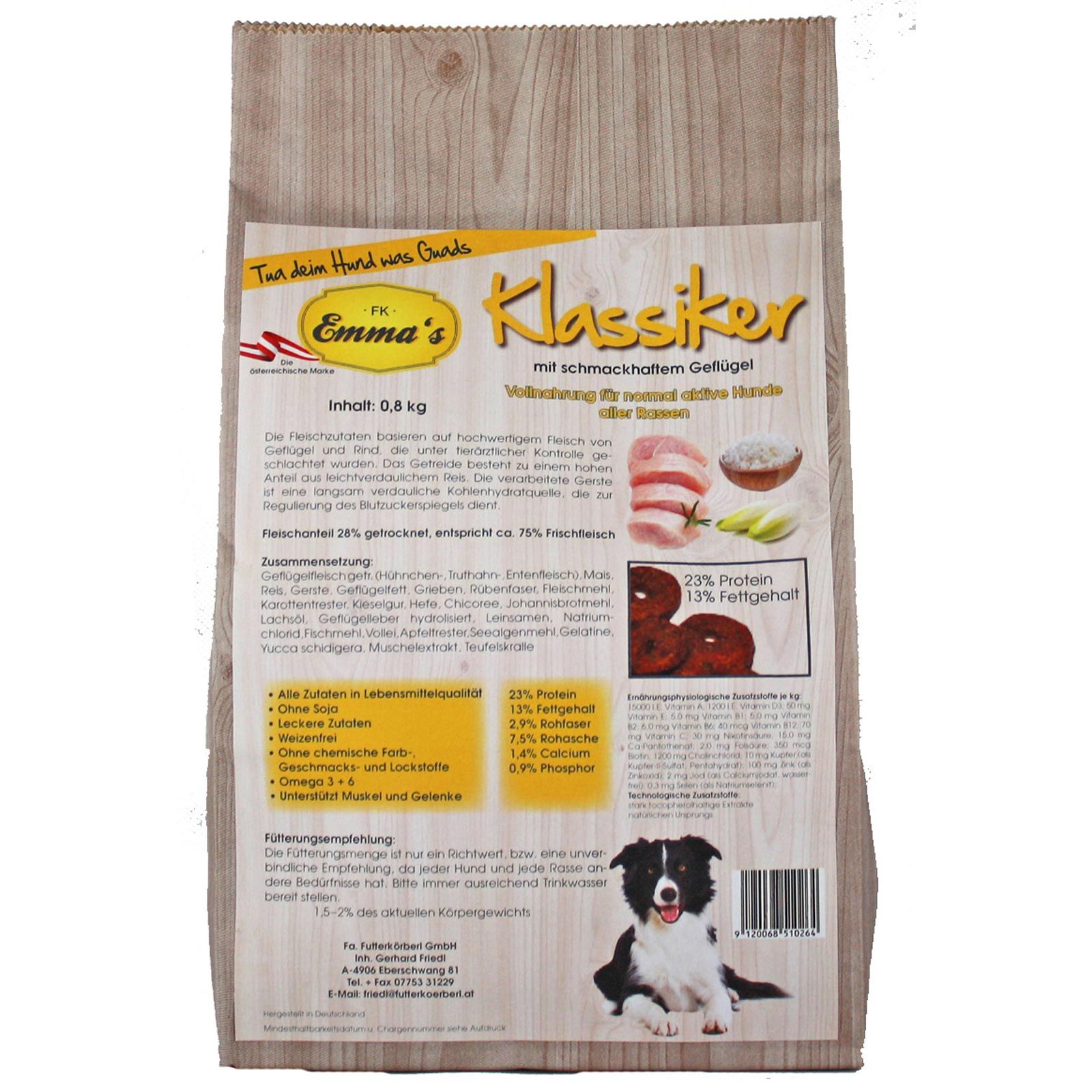 Emmas Klassiker Crocchette per cani adulti con pollo 0,8 kg