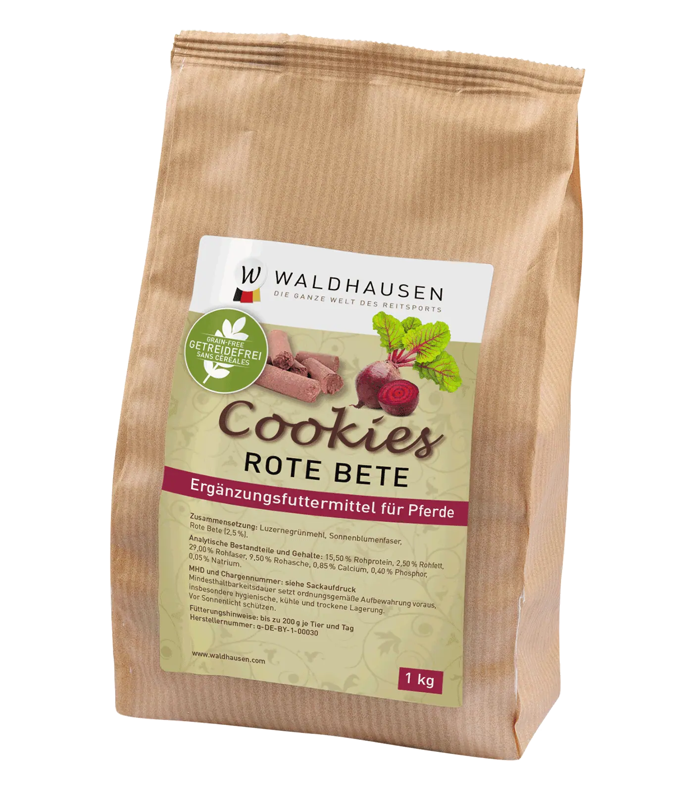 Waldhausen Biscotti per cavalli gusto barbabietola, senza cereali, 1 kg