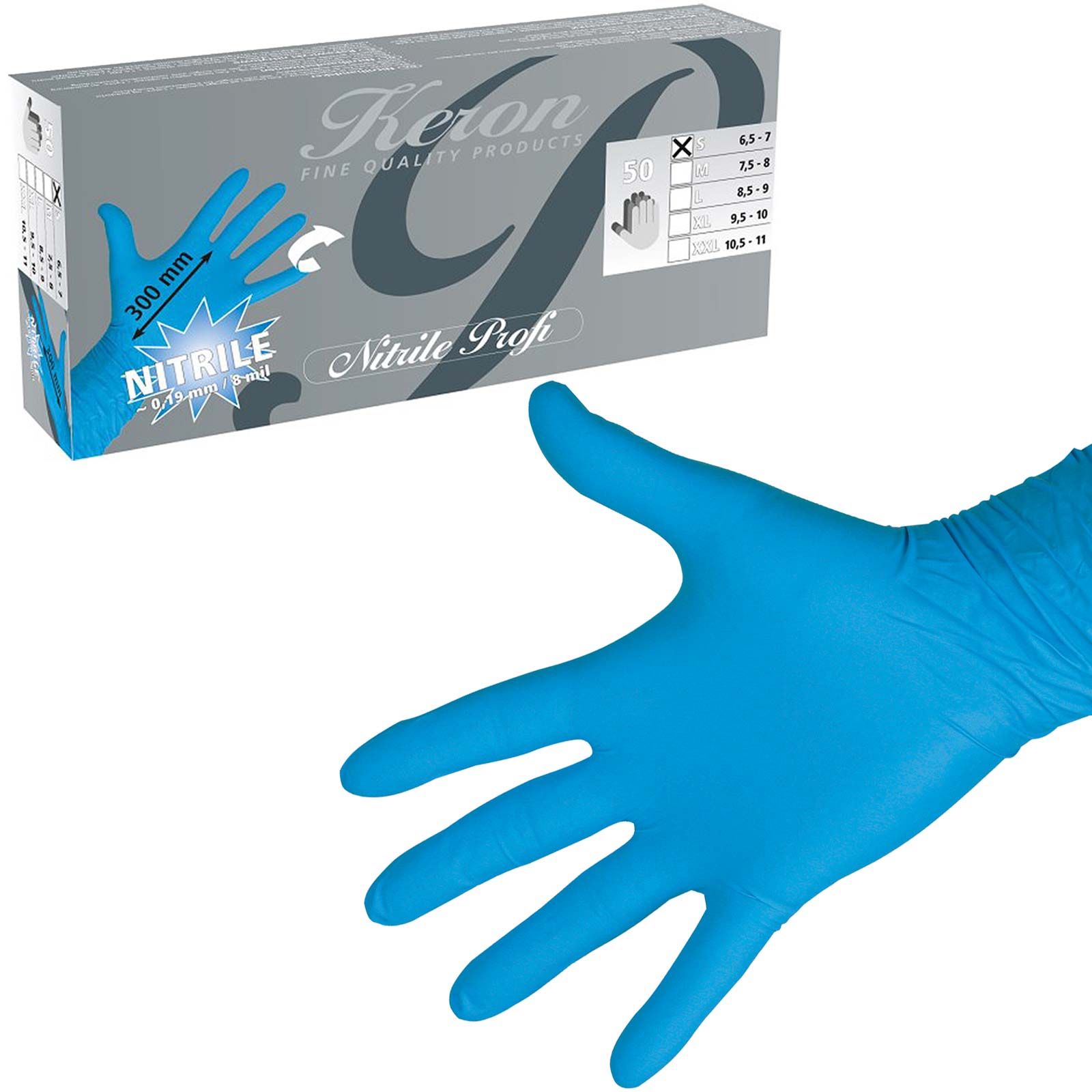 50x Keron Guanti monouso in nitrile Profi
