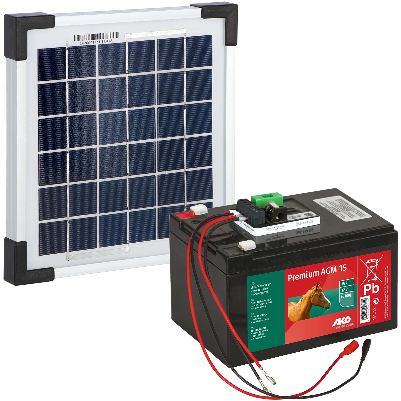 Set solare 5W con batteria AGM da 15Ah