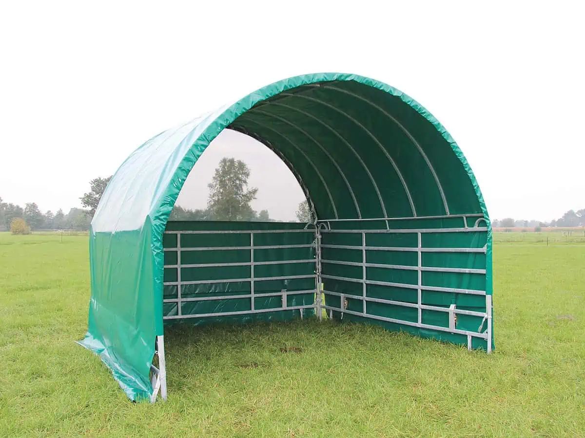 Rundbogen-Weidezelt 3,6 m lang, ohne Panels