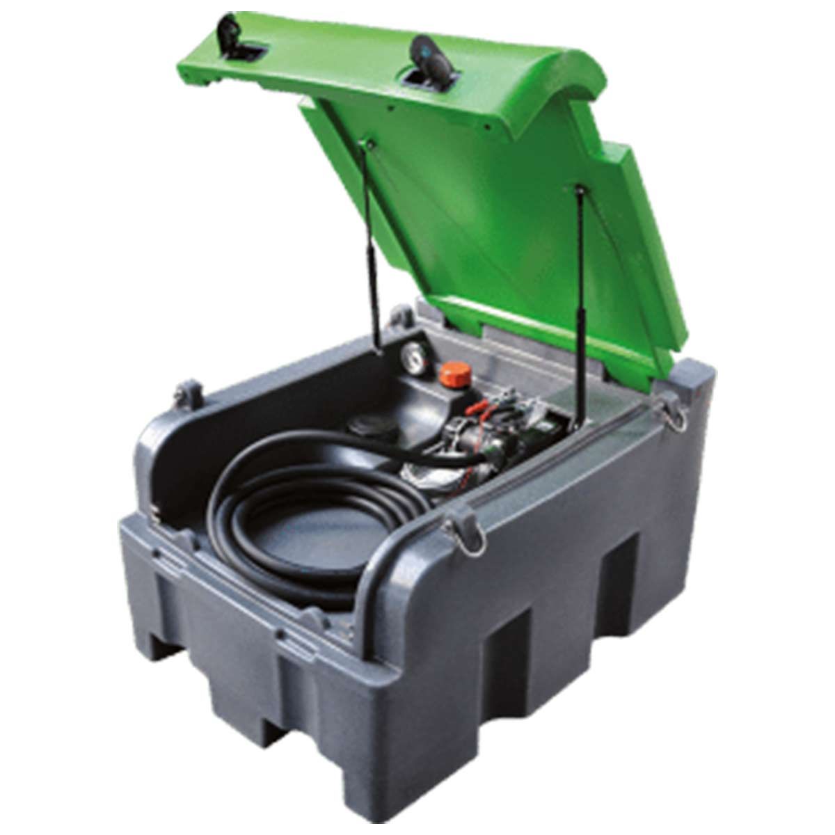 Réservoir mobile de diesel avec pompe électrique 12V, 50l/min & couvercle à charnière