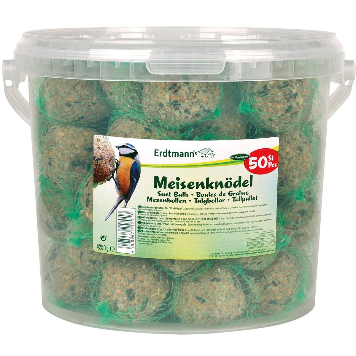 Erdtmanns Meisenknödel im Eimer 50 Stk.