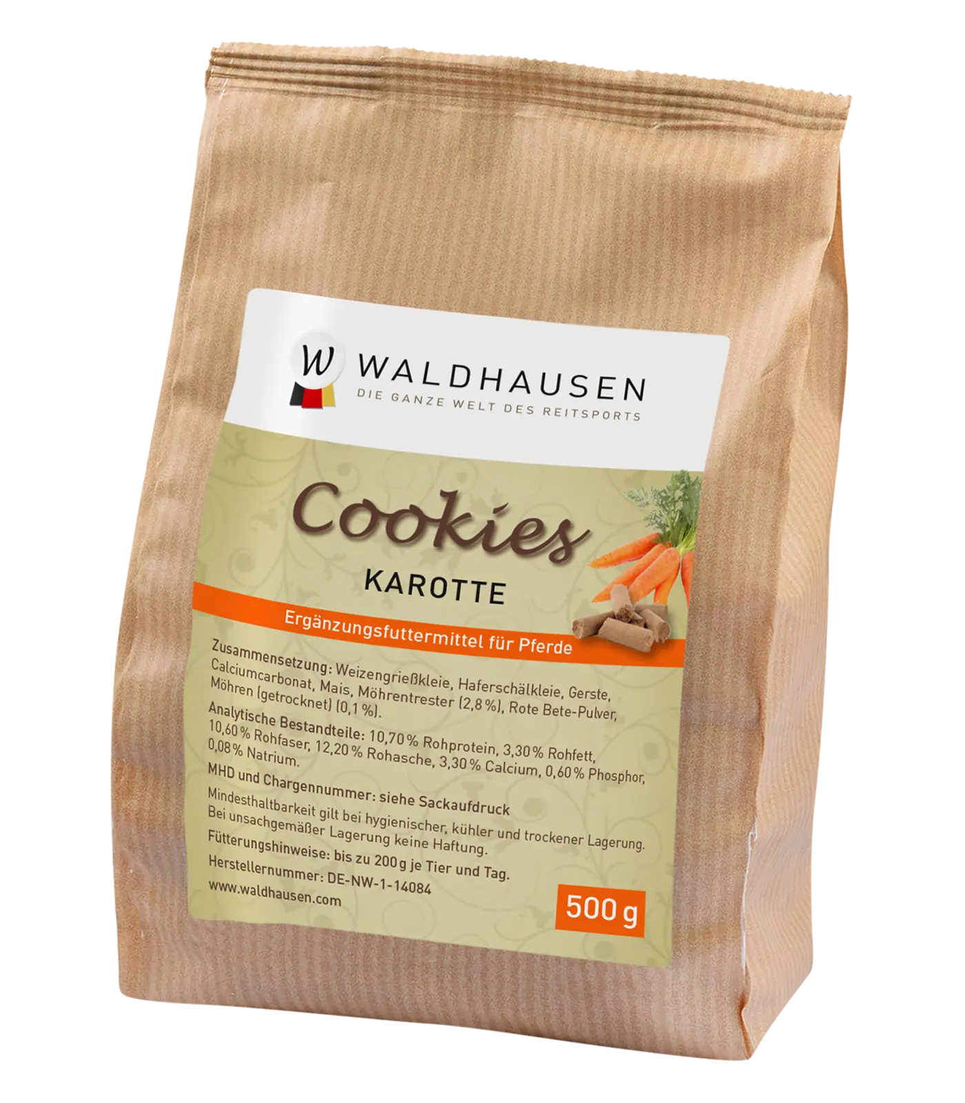 Waldhausen Biscotti per cavalli gusto carota, 500 g