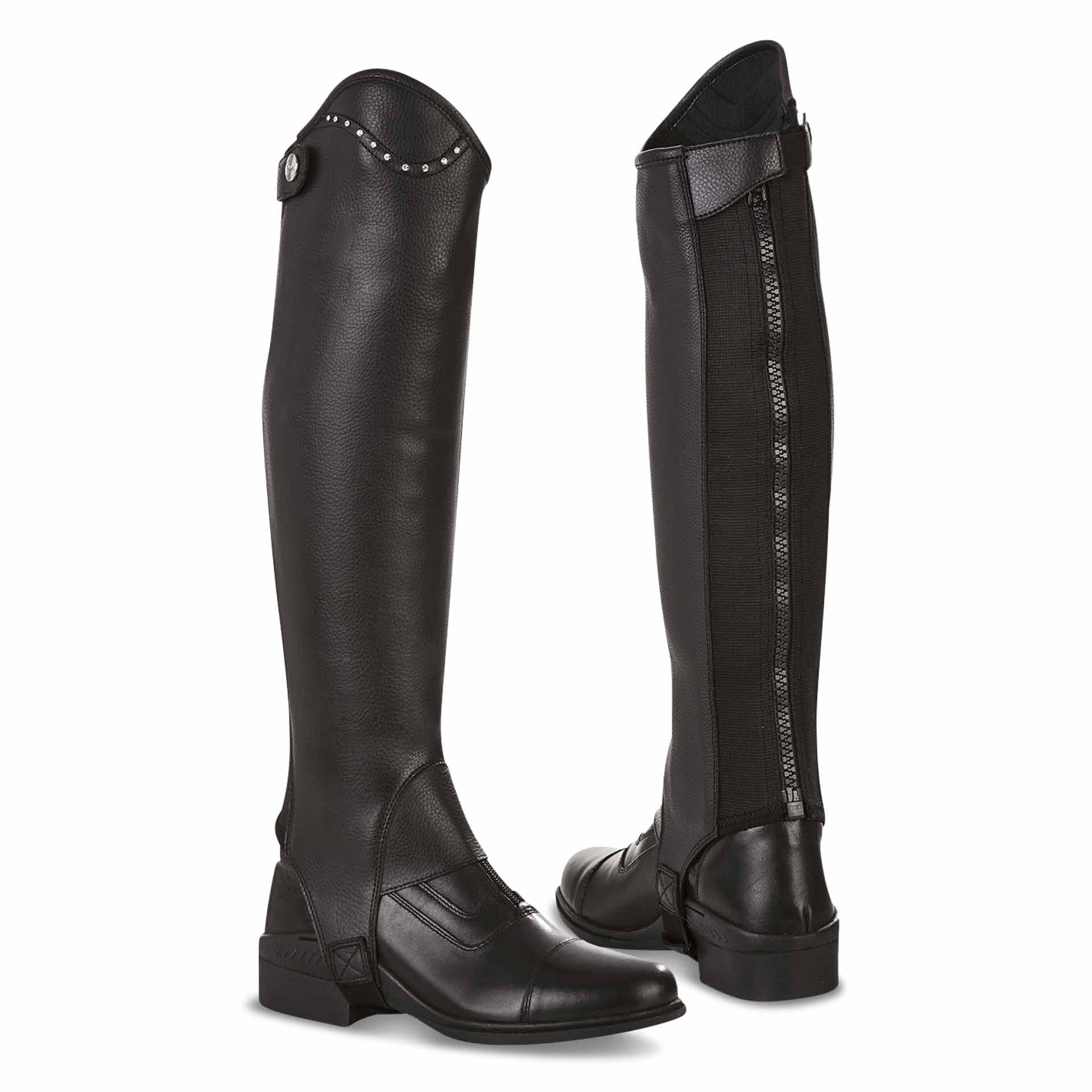 BUSSE Wadenchaps SOFT CRYSTAL-JR C_XS schwarz/Kristall-silber