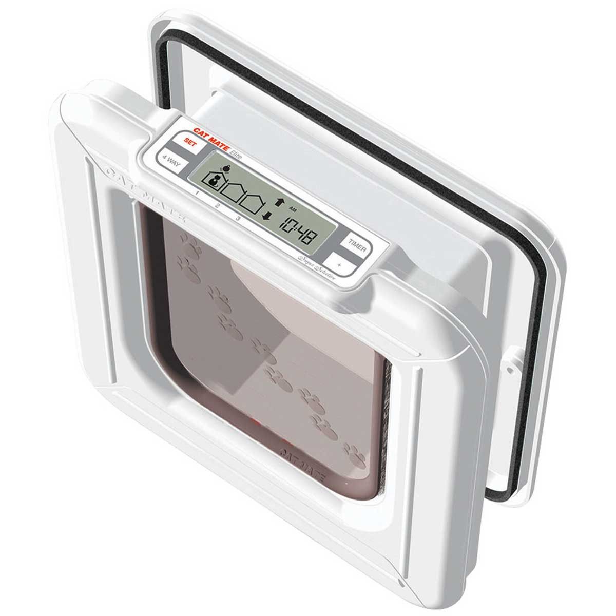 Cat Mate Cat Flap 305 bianco a 4 vie super selettivo con disco identificativo