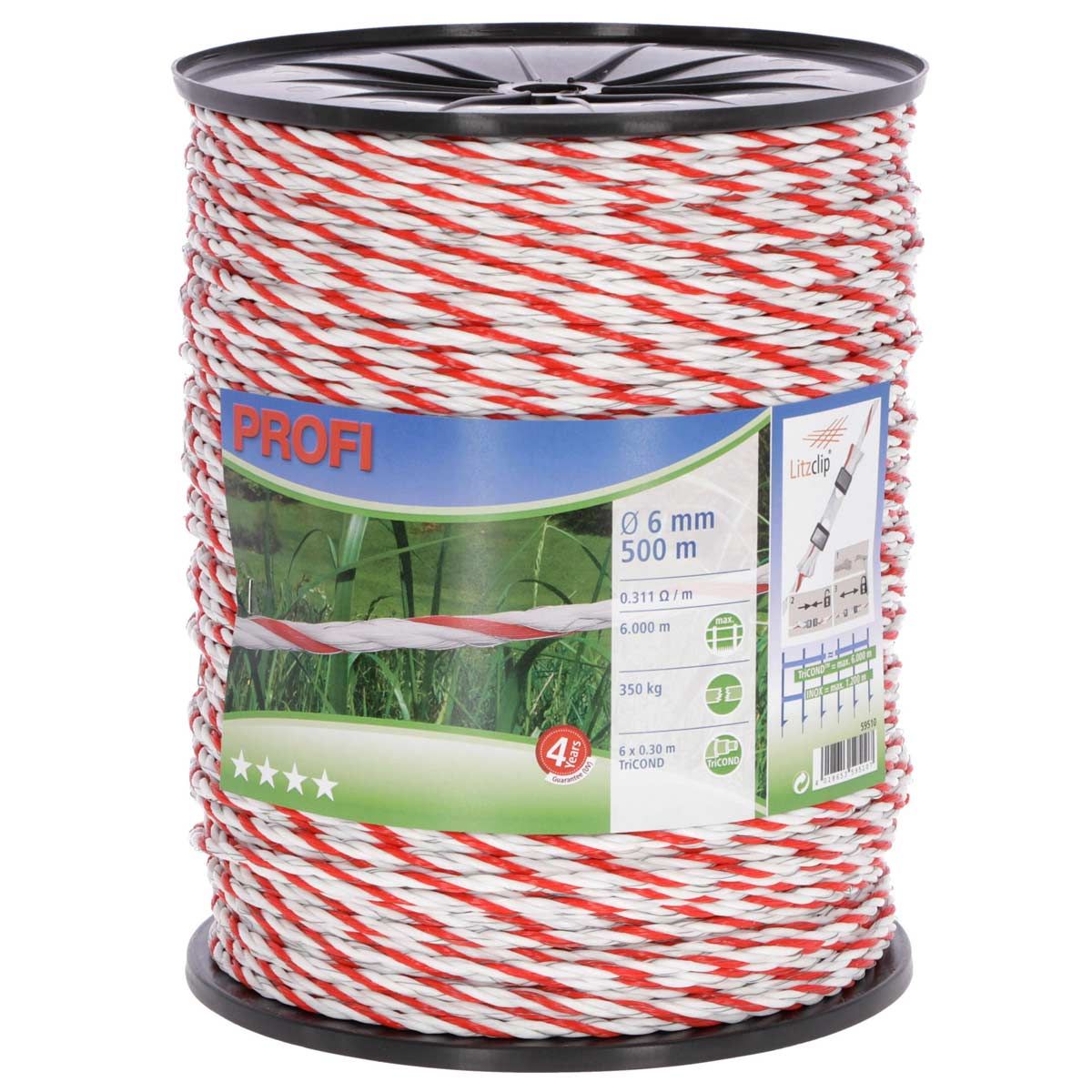 Kerbl Corda per recinto elettrico Profi 500 m 0,30 mm TriCOND bianco/rosso