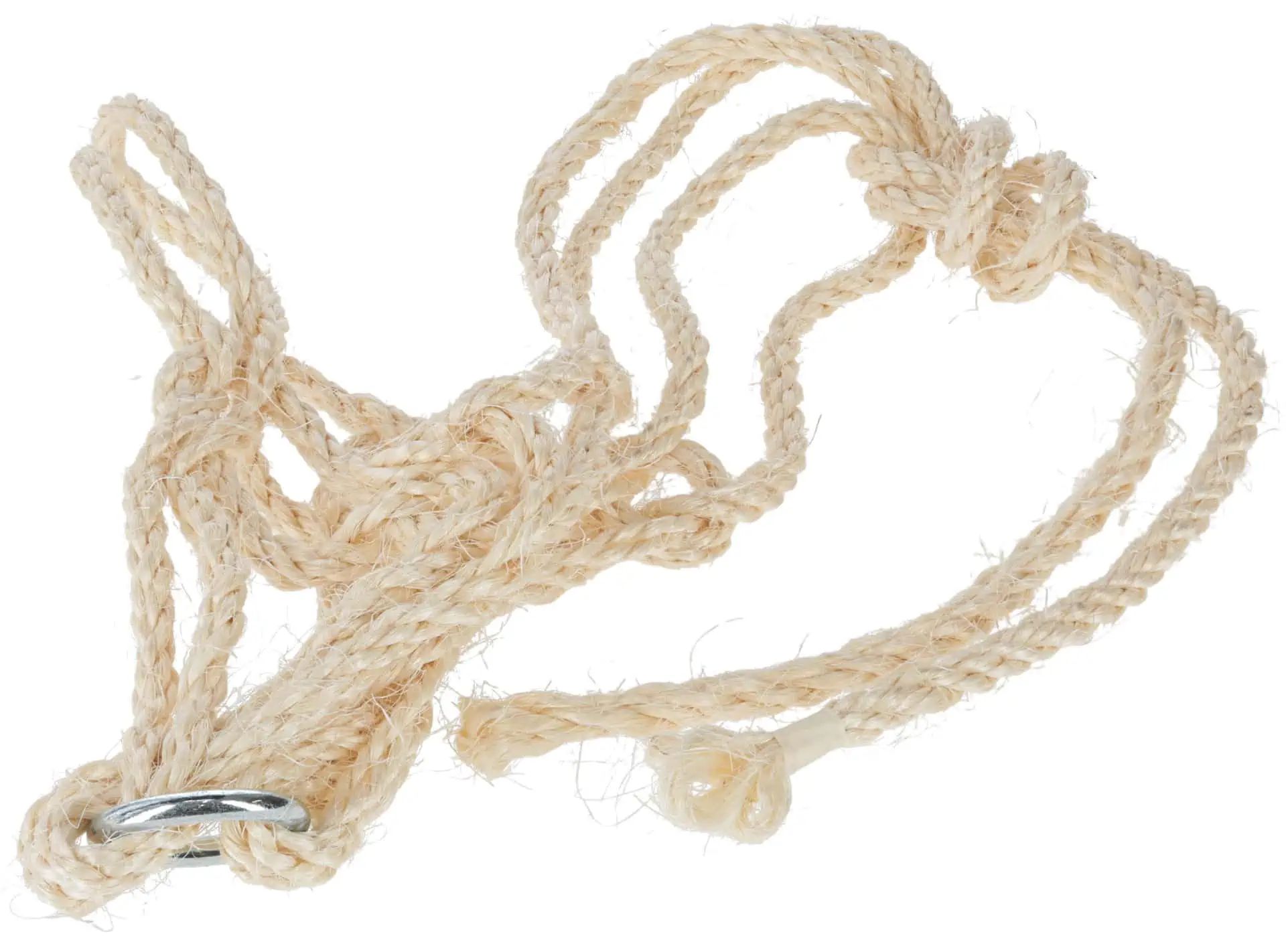Sisal halter, double, galvanized ring 7 x 35 mm