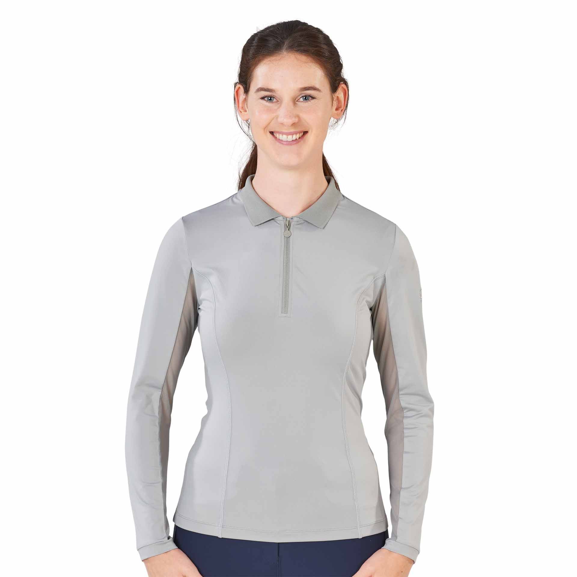 BUSSE Polo-Shirt ERIN TECH, Langarm XS grau