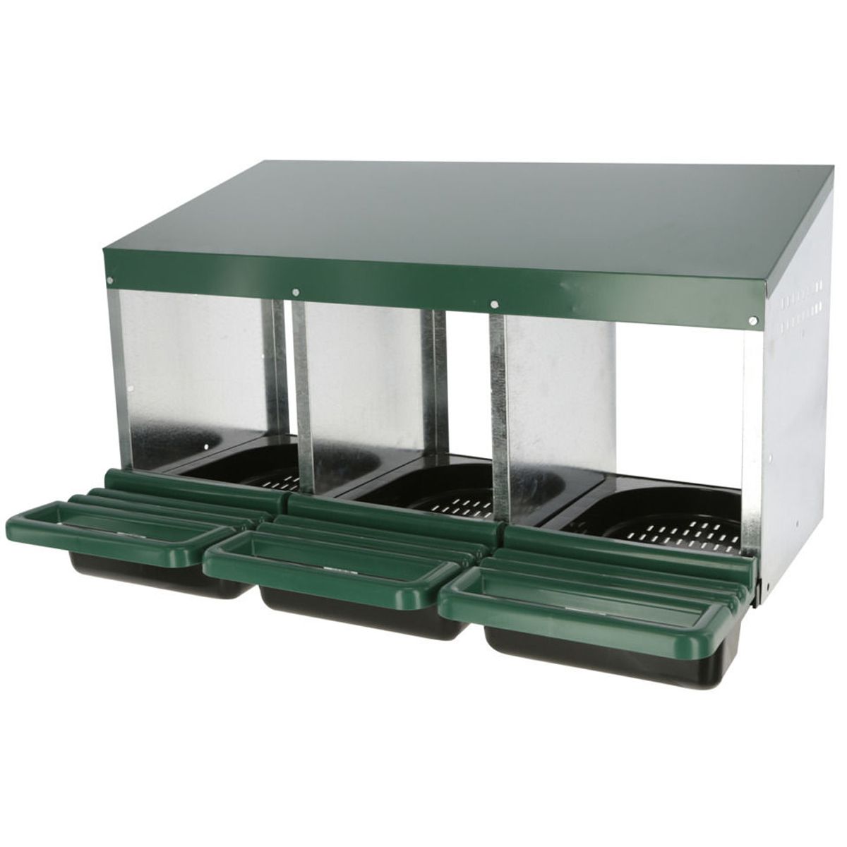 Nido per galline ovaiole metallo plastica 3 scomparti
