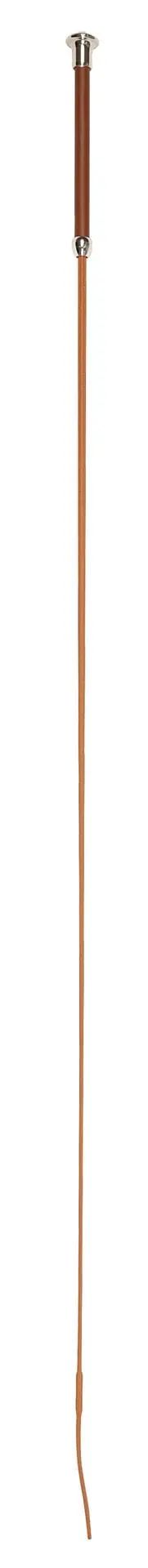 Cravache de dressage poignée imitation cuir cognac
