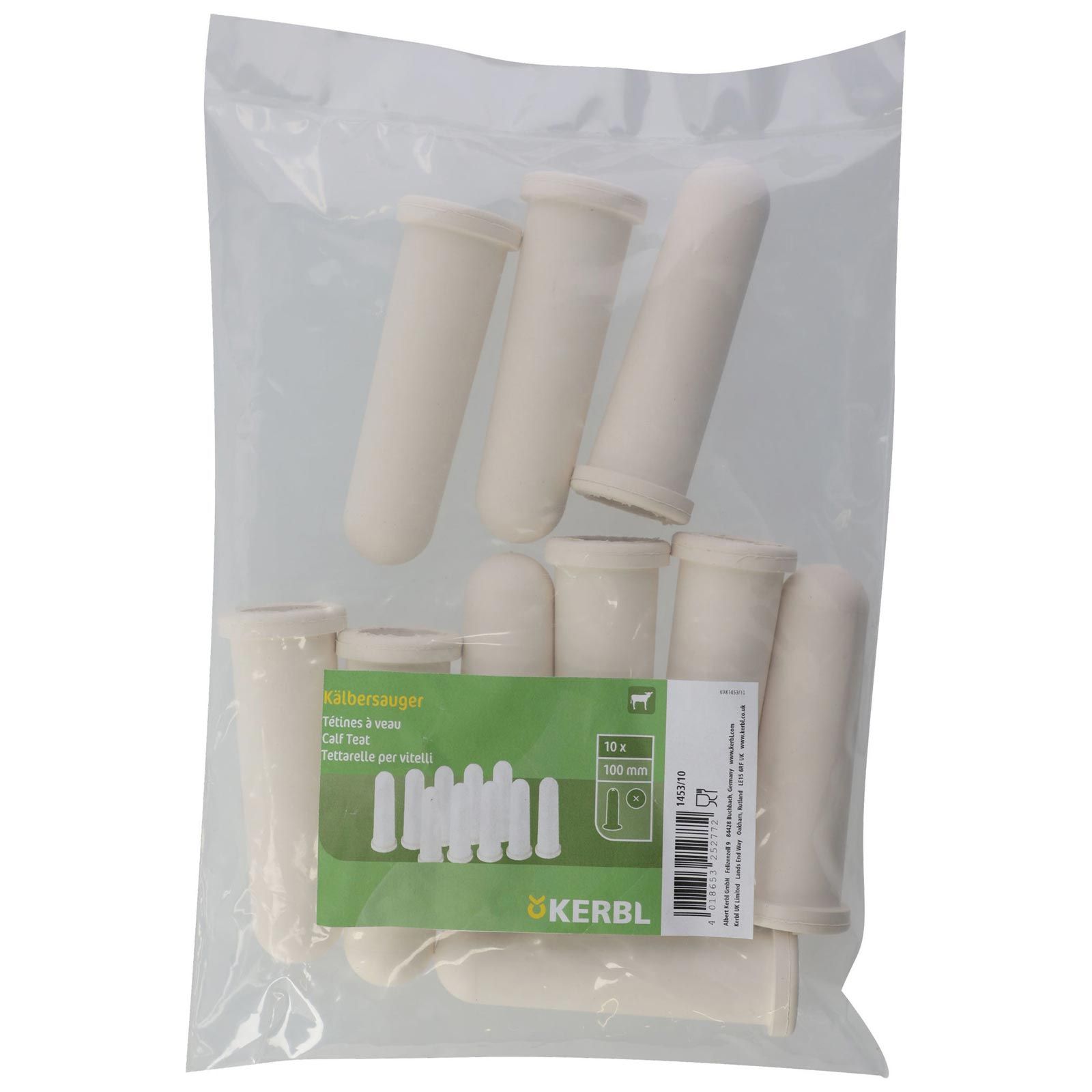Tettarella per vitelli bianca intaglio a X 100 mm (10 pz)