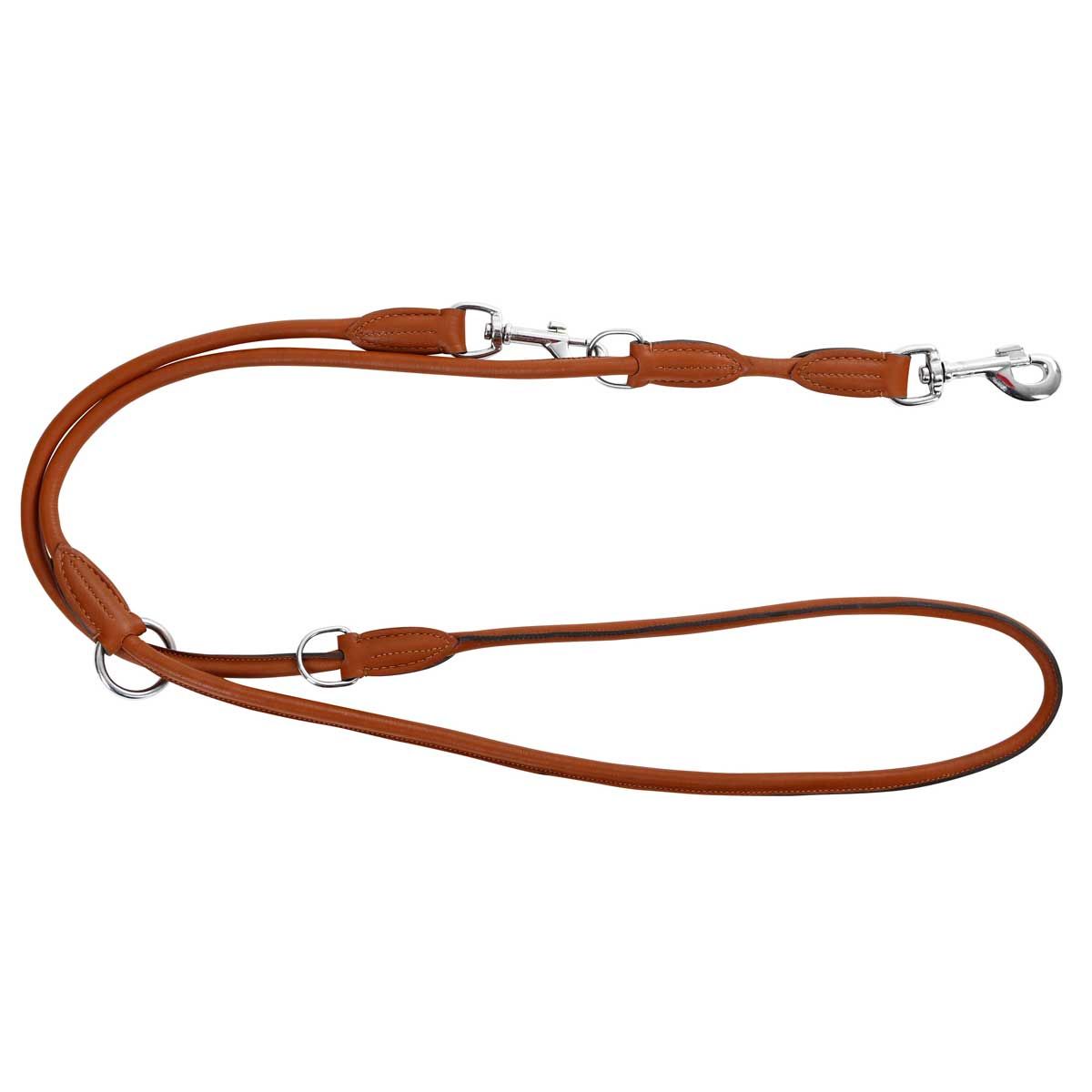 Kerbl Laisse de présentation en cuir rond Roma 200 cm cognac