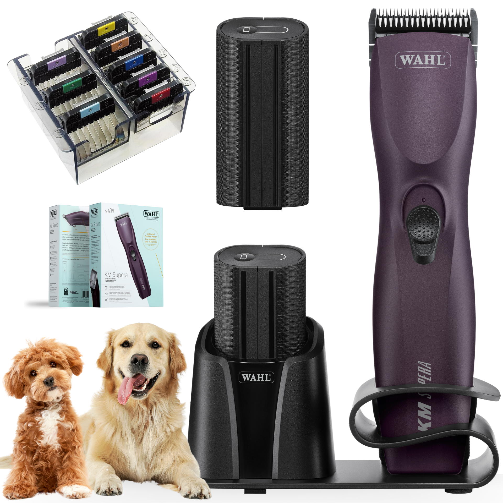 Tosatrice per cani Wahl KM Supera con 2 batterie e set 8 rialzi