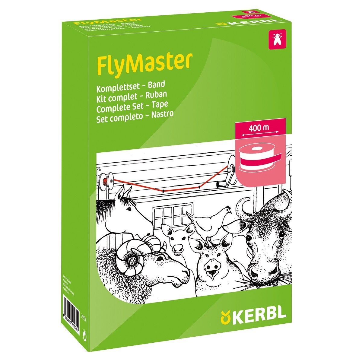 Antimosche da stalla FlyMaster in nastro 400 m set completo