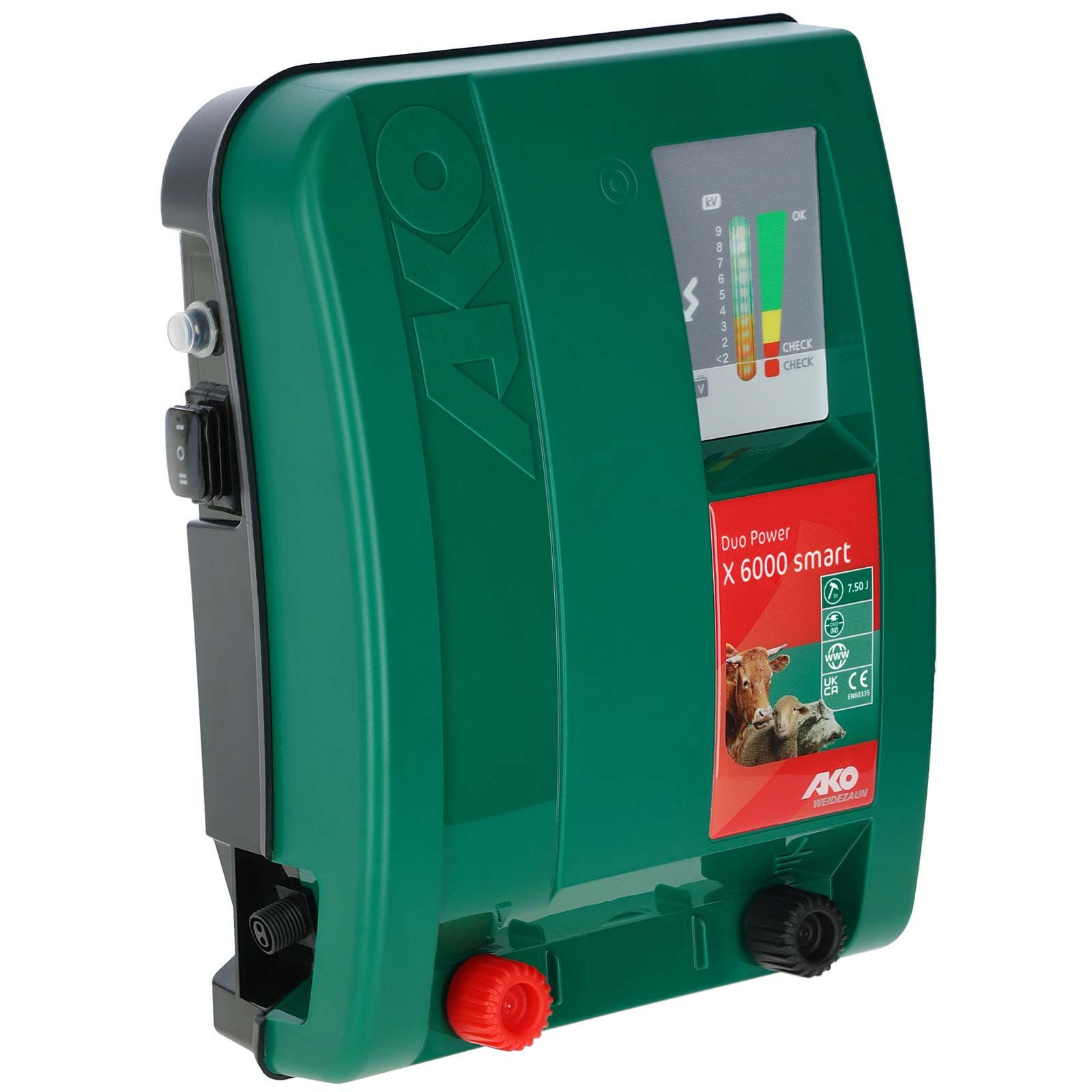 Elettrificatore AKO Duo Power X 6000 smart, 12V / 230 V, 7,5 Joule con controllo remoto e GPS