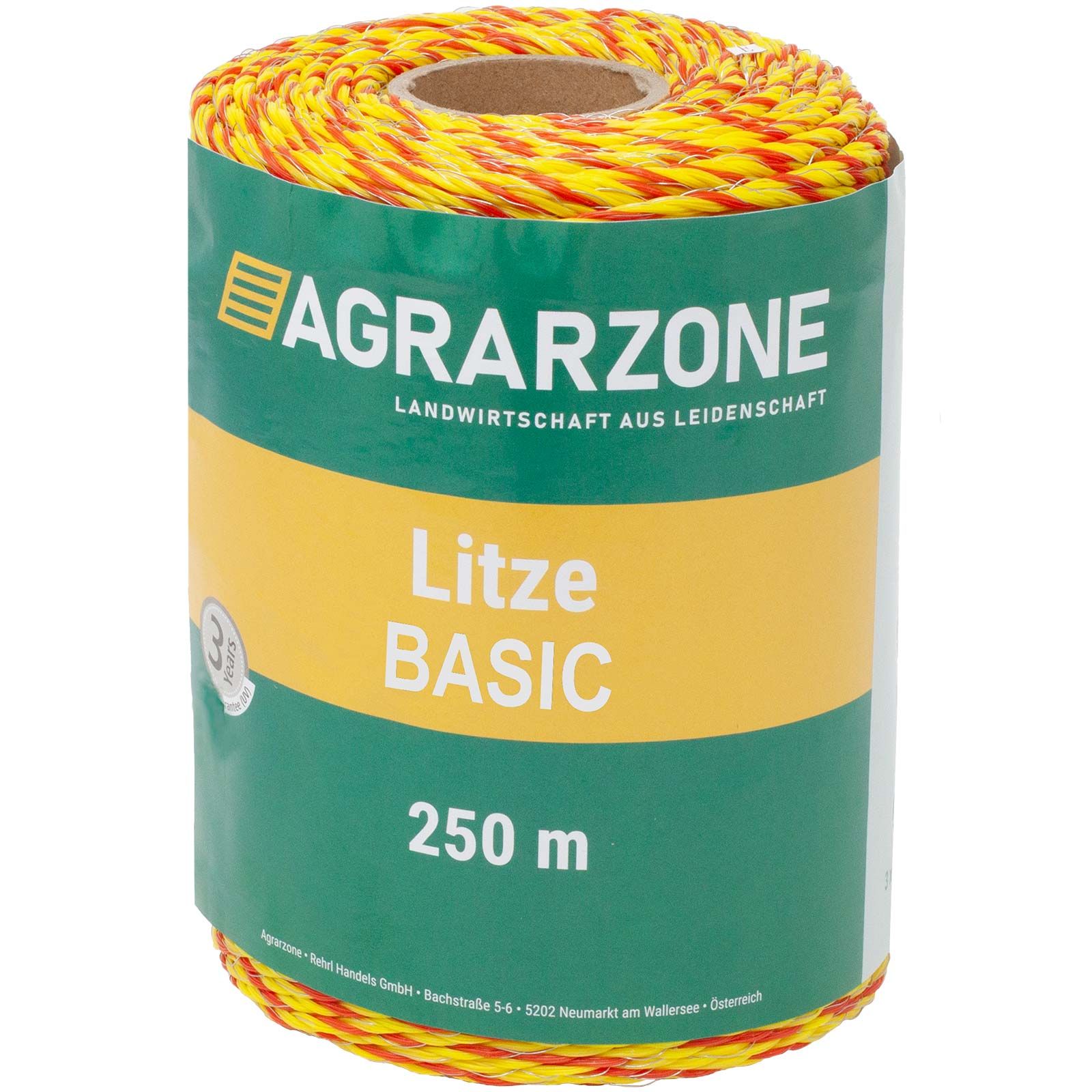 Agrarzone Weidezaunlitze Basic 3x0.20 Niro, gelb-orange 250 m