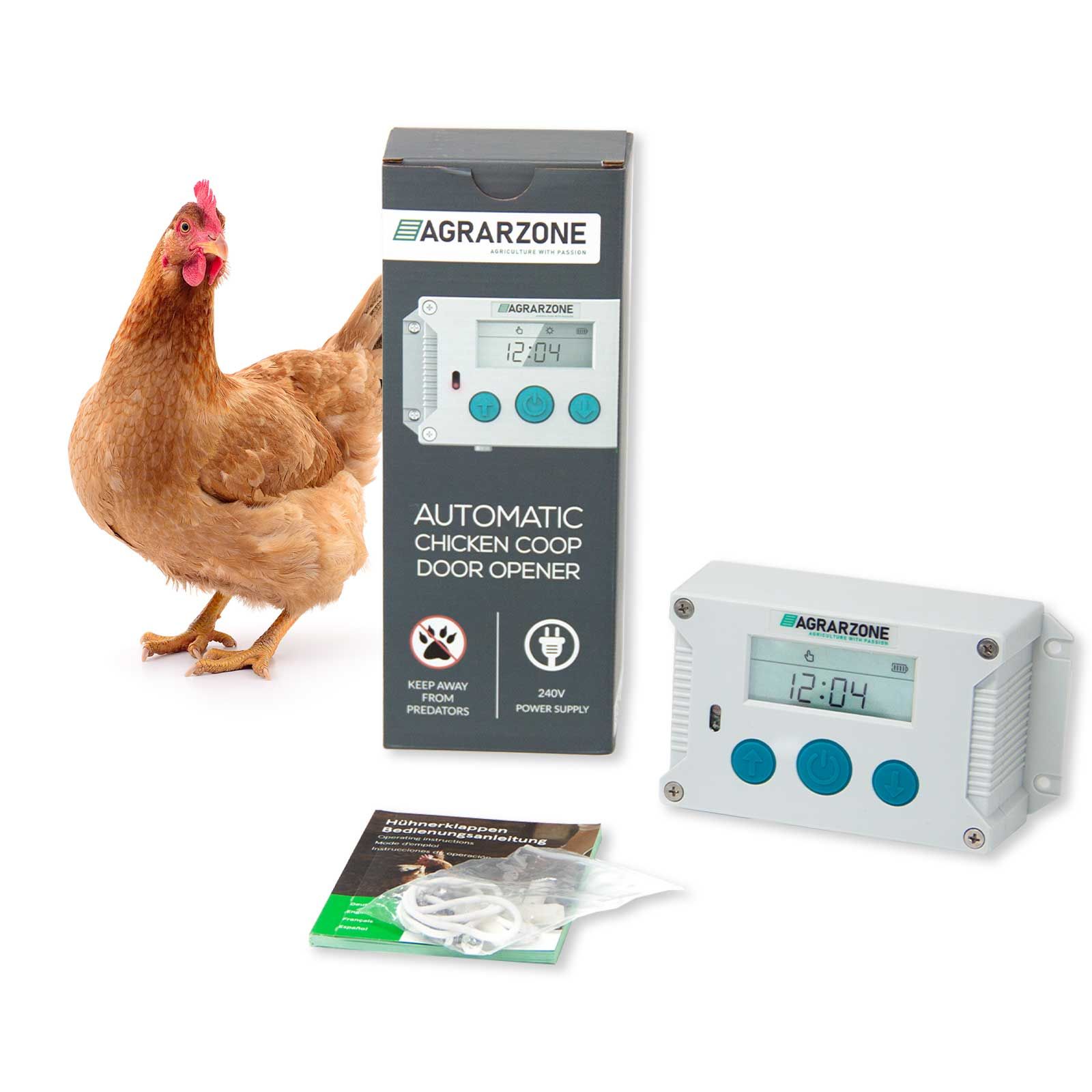 Commande pour porte de poulailler automatique Agrarzone WILMA