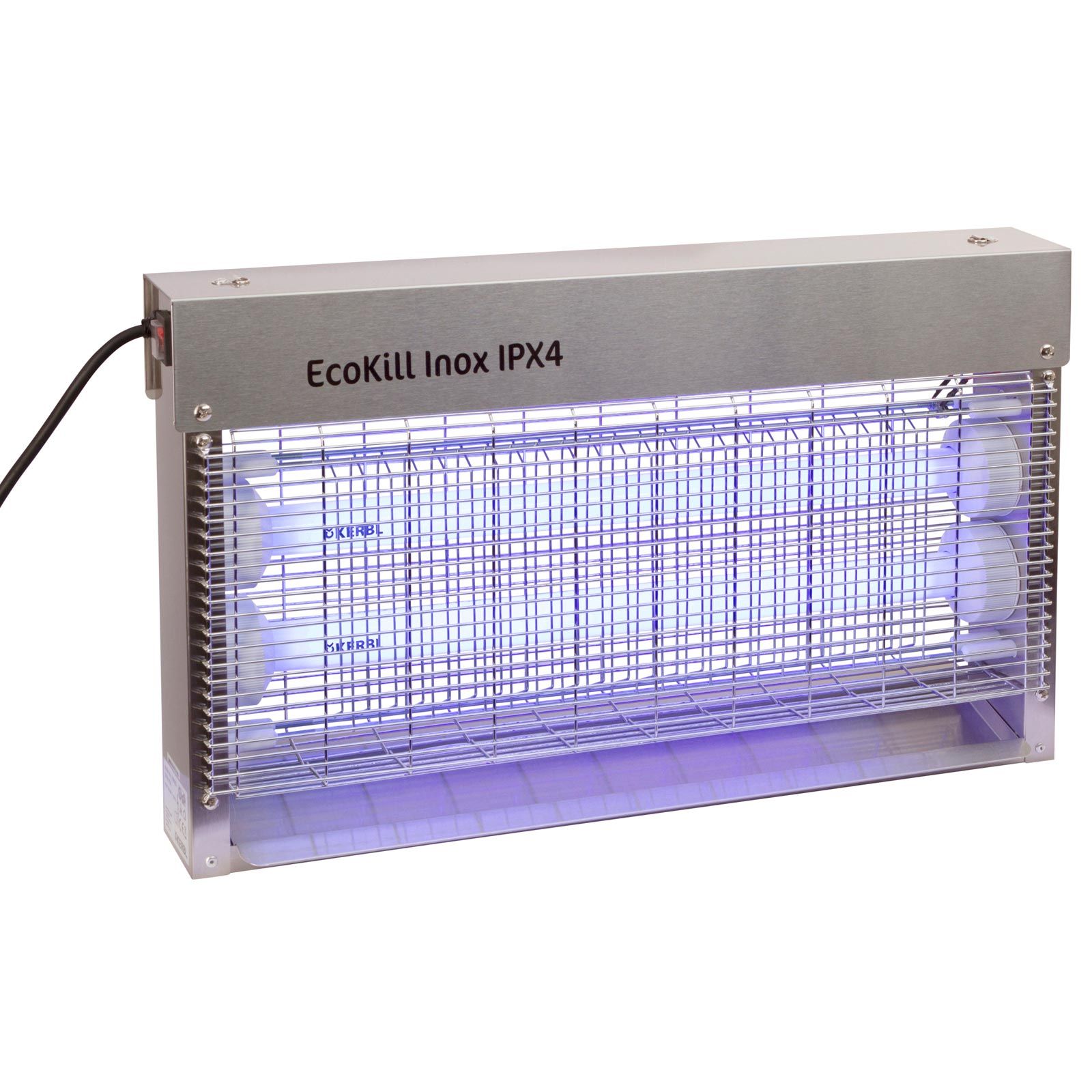 Elektrischer Fliegenvernichter EcoKill Inox IPX4 Spritzwasserschutz 2 x 15 Watt