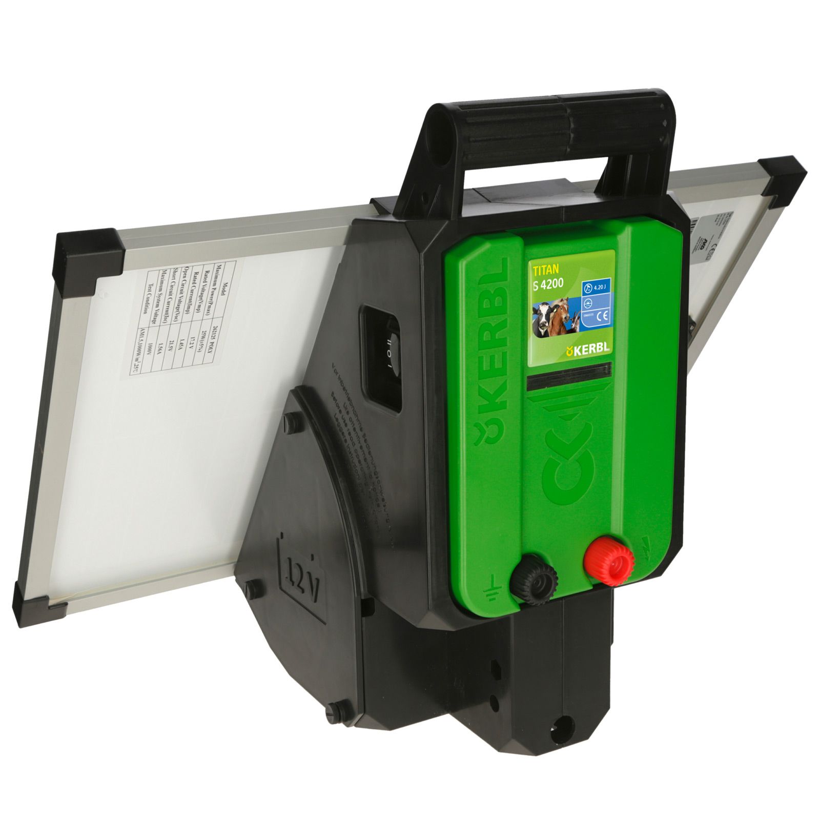 Eletttrificatore con pannello solare Kerbl TITAN S 4200 12V, 4,2 Joule