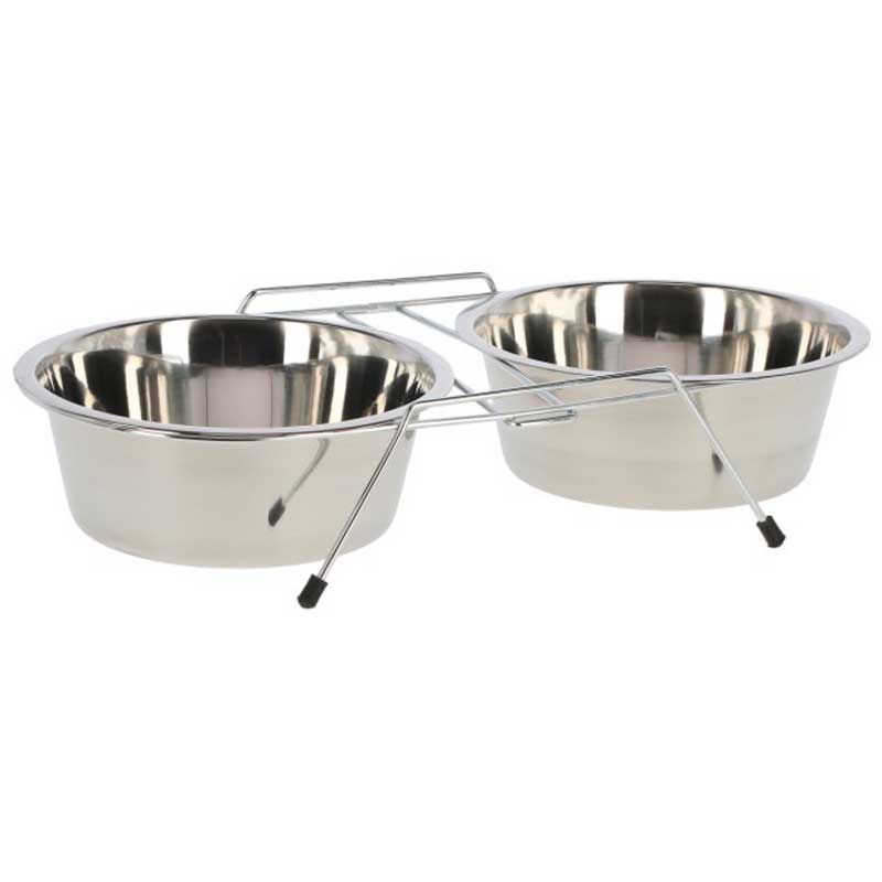Kerbl Doppelnapfständer mit 2 x 900 ml Napf