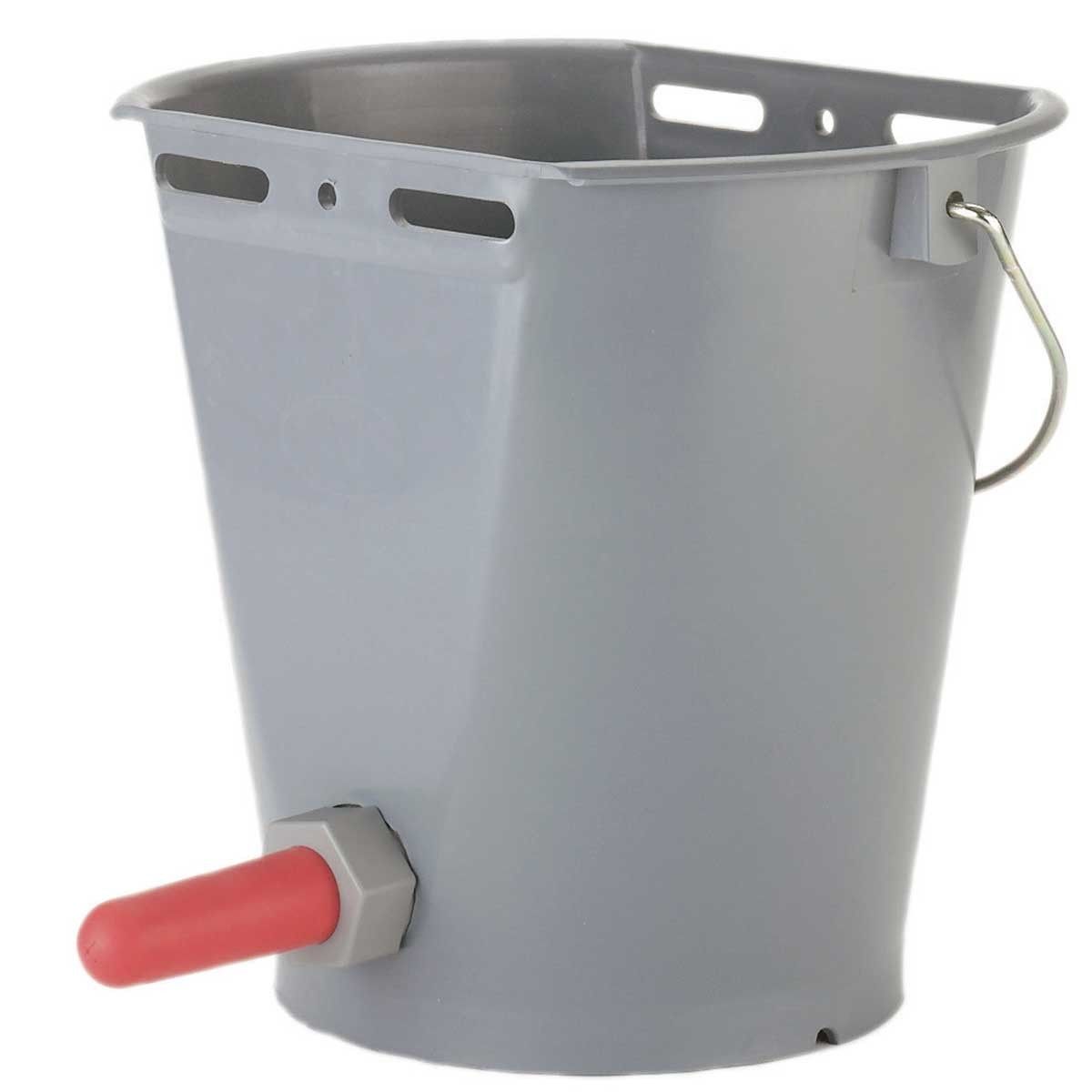 Secchio per allattamento vitelli con tettarella 8 L grigio