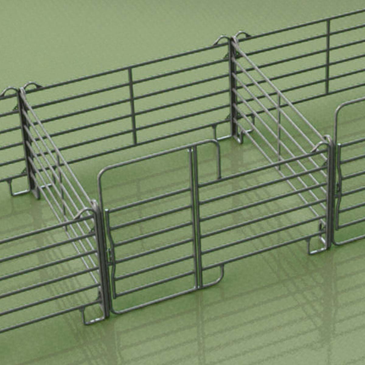 Set de 4 Barrière herbage pour moutons galvanisé Agrarzone 3,6 x 3,6 m avec porte pour box