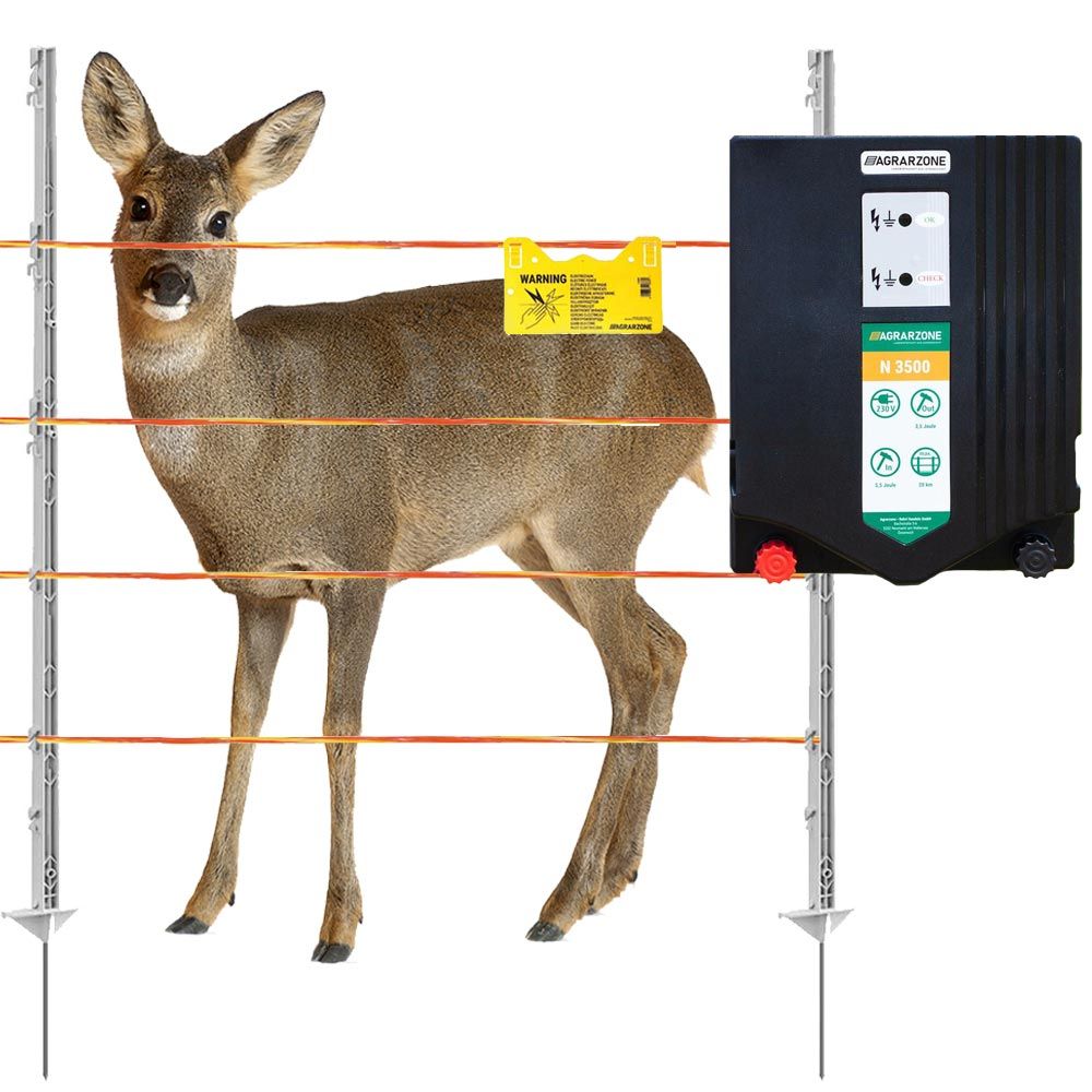 Kit clôture électrique Agrarzone contre les chevreuils pour le jardin