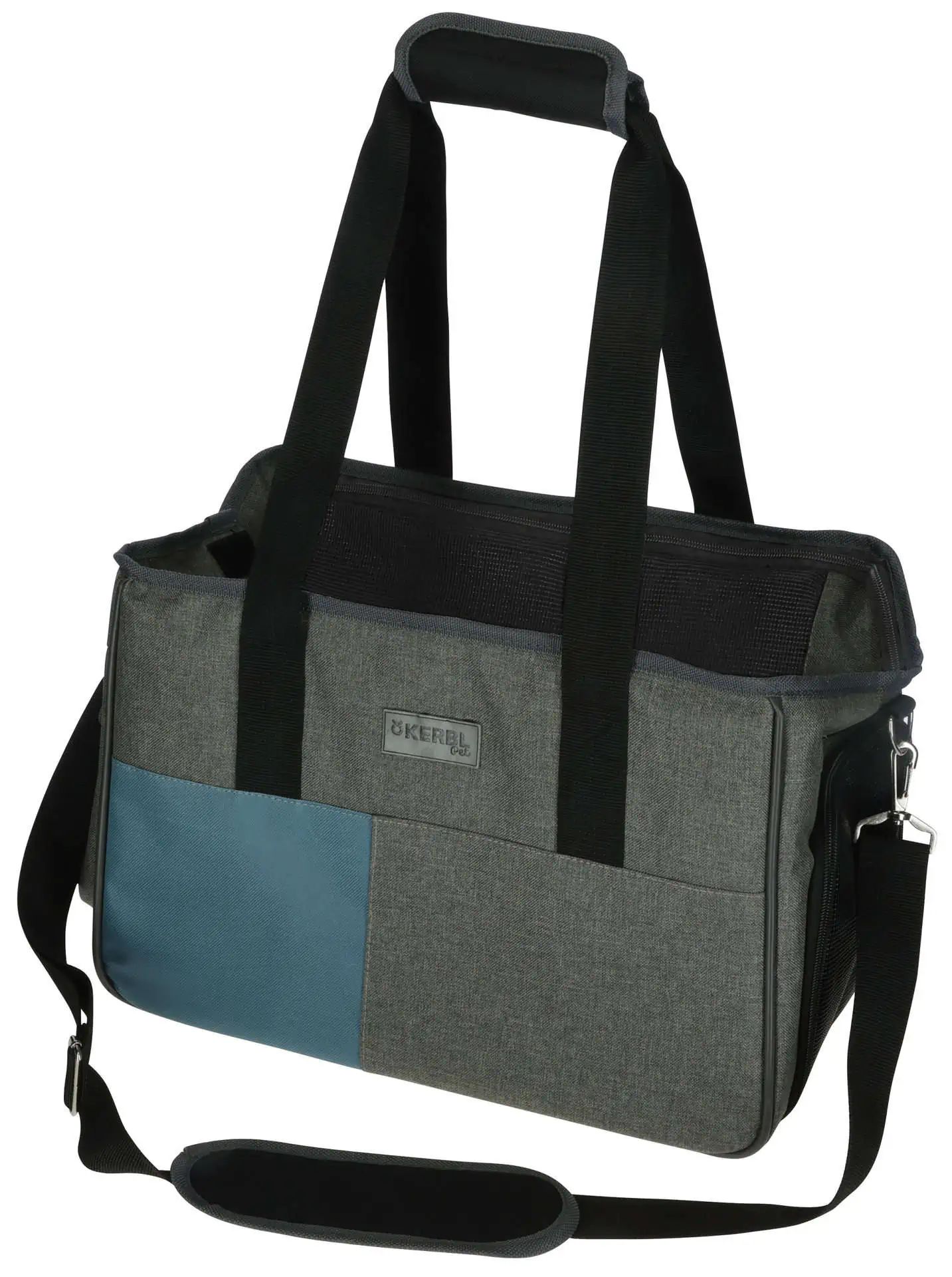 Borsa porta cani Vacation 40x20x27cm grigio/blu