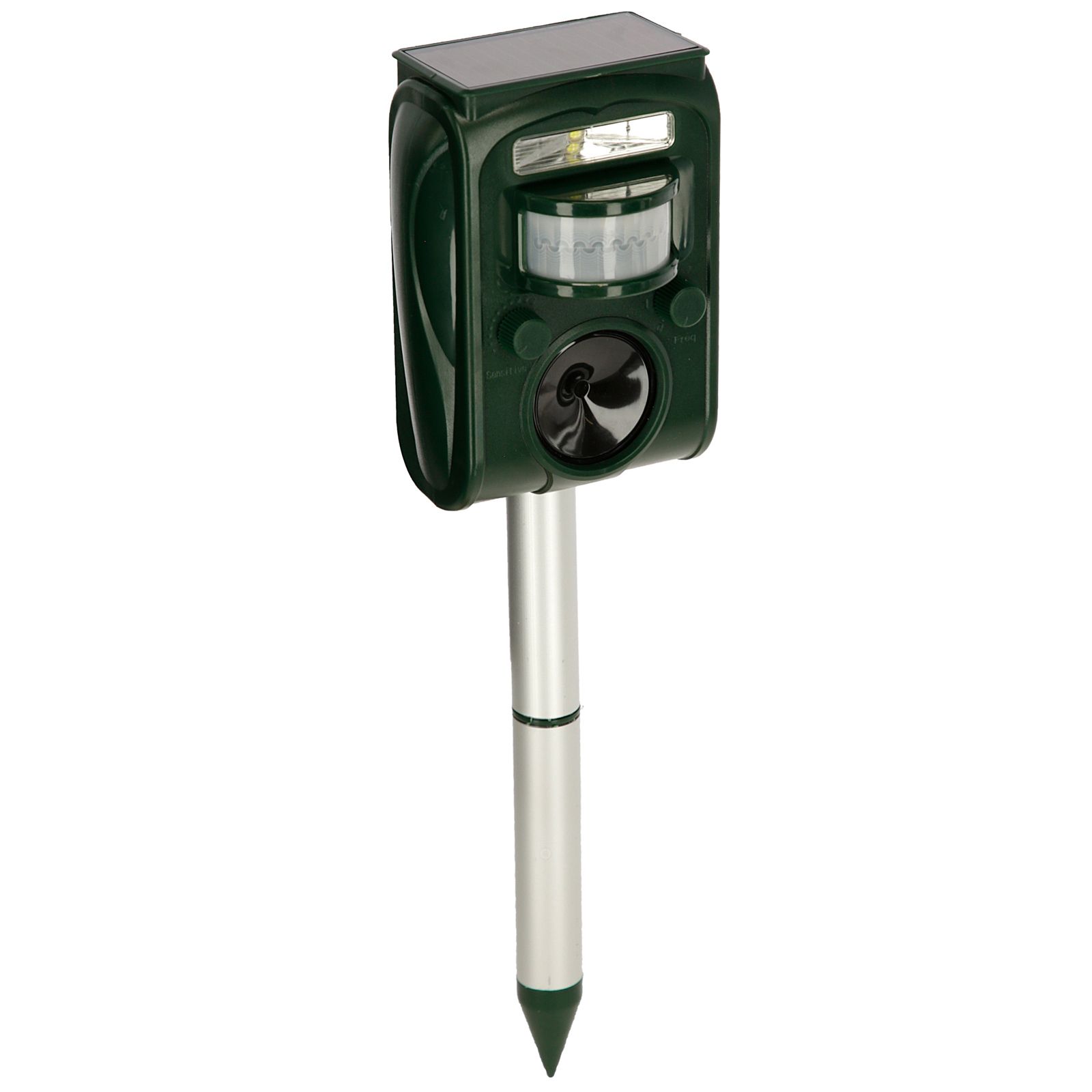 Kerbl SonicFlash ultrasonic animal repeller with solar panel