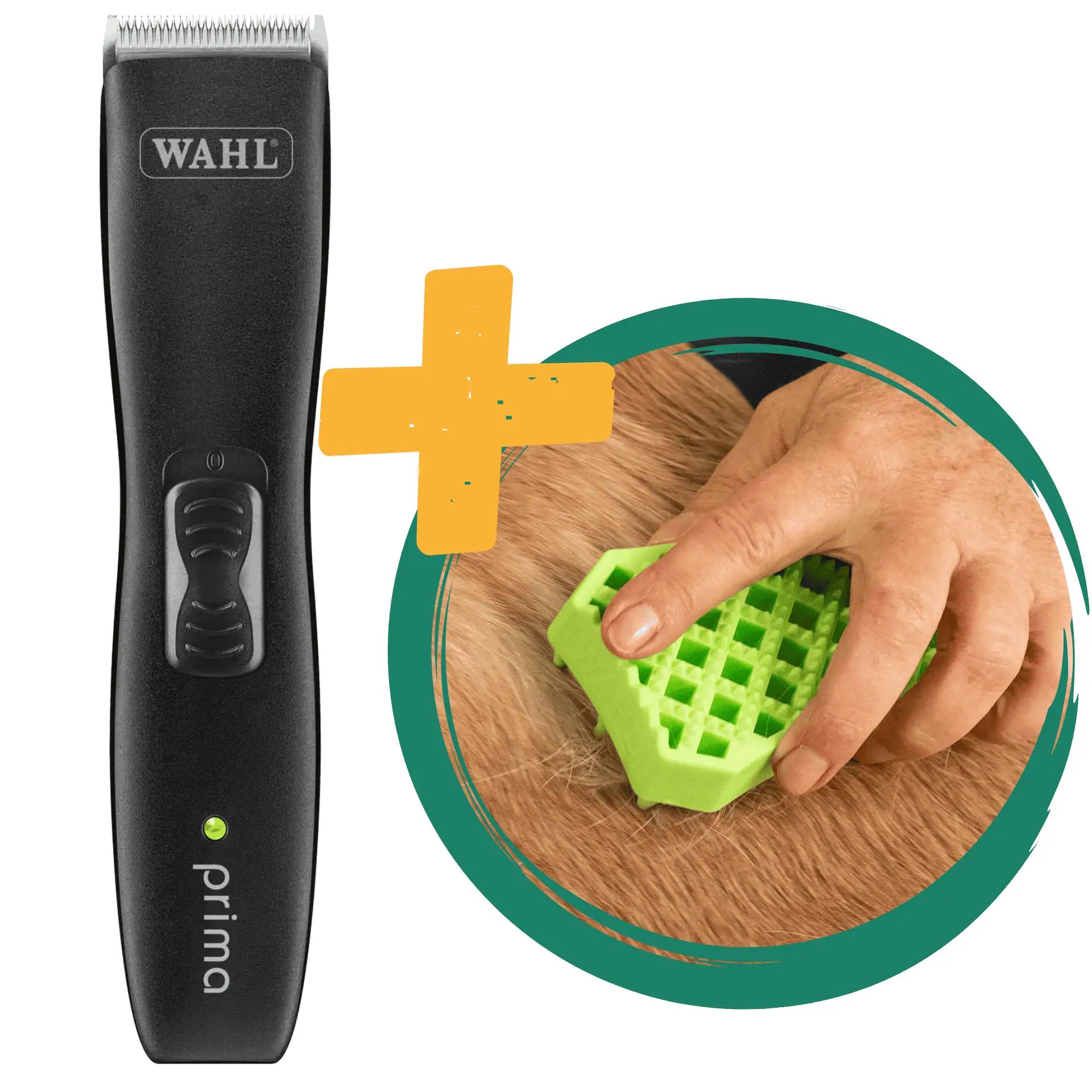 Tondeuse Wahl Prima + brosse en caoutchouc Sheddy gratuite
