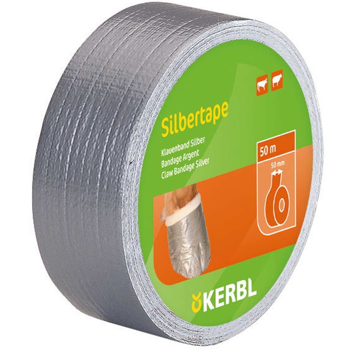 Bandage för klor med silvertejp 50 m x 50 mm
