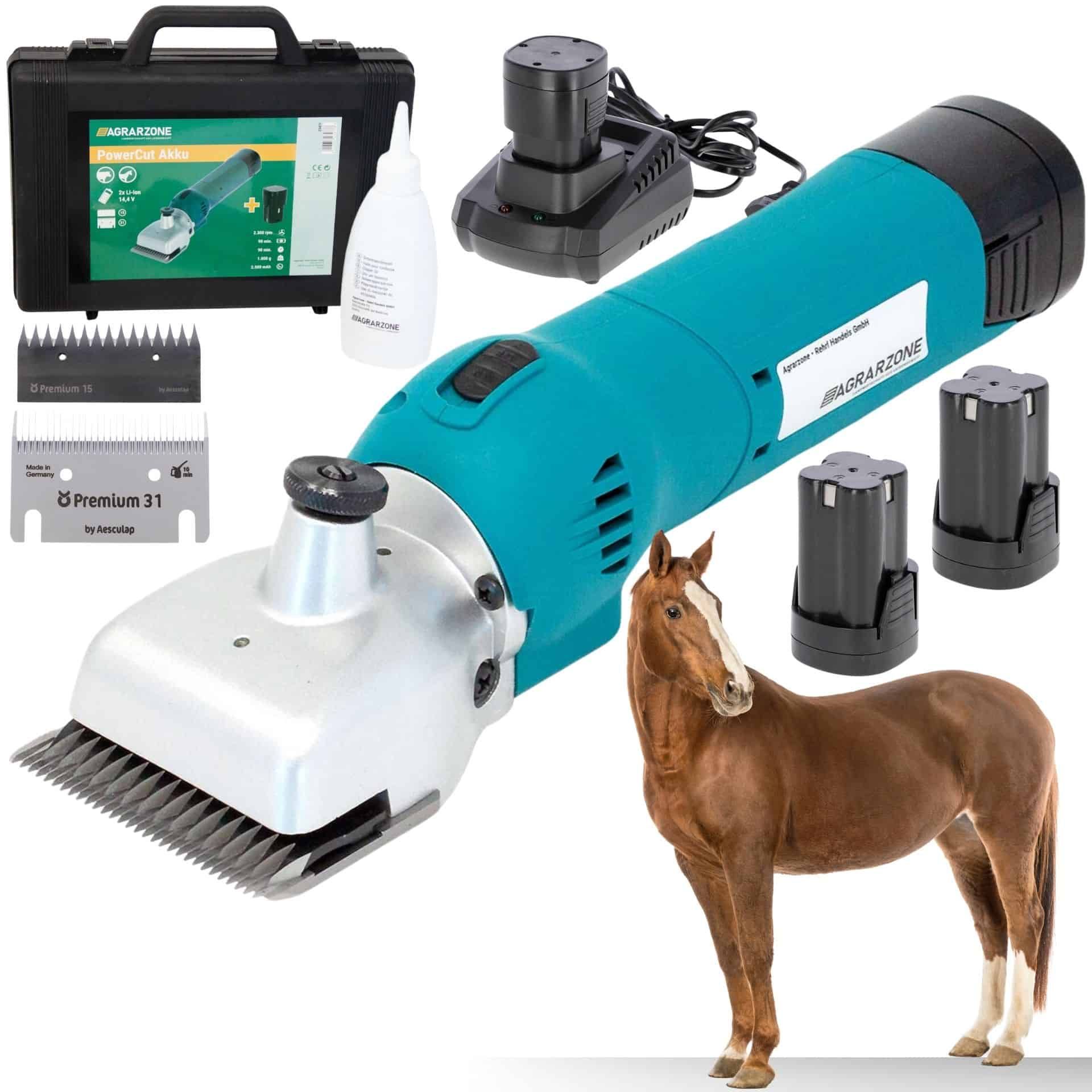 Tondeuse pour chevaux Agrarzone PowerCut - sans fil à 2 batteries