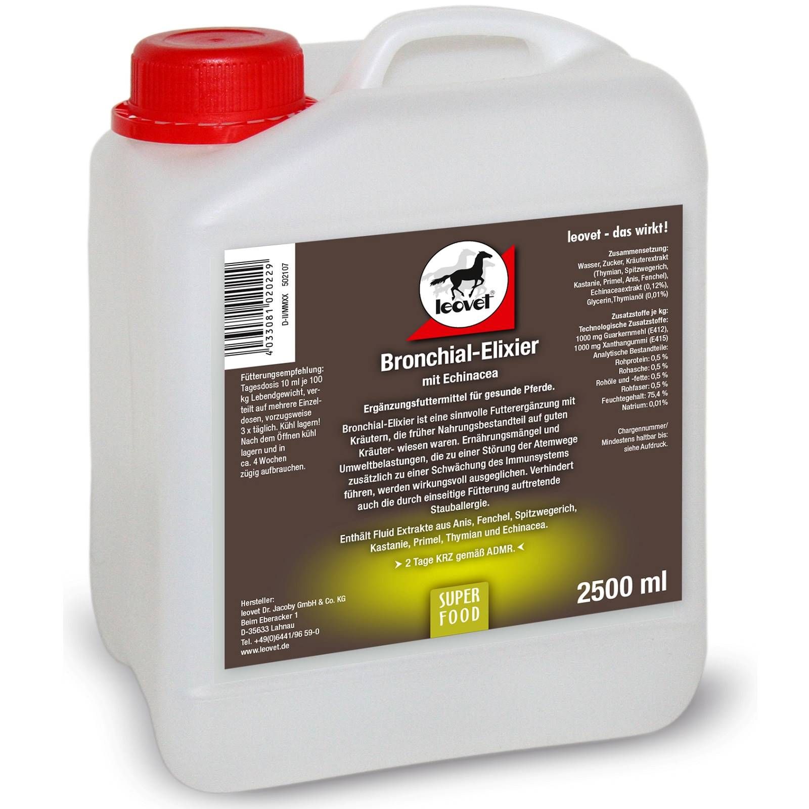 Leovet Bronchial Elixier Sciroppo con echinacea 2,5 L