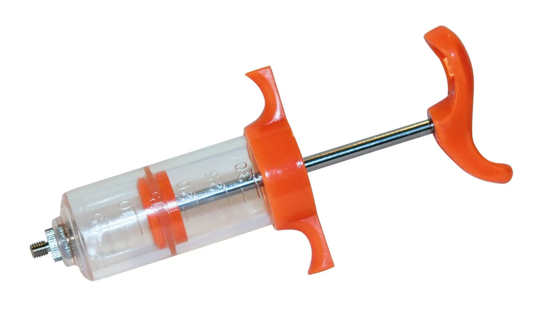 Seringue de dosage en nylon filetée avec poignée en plastique