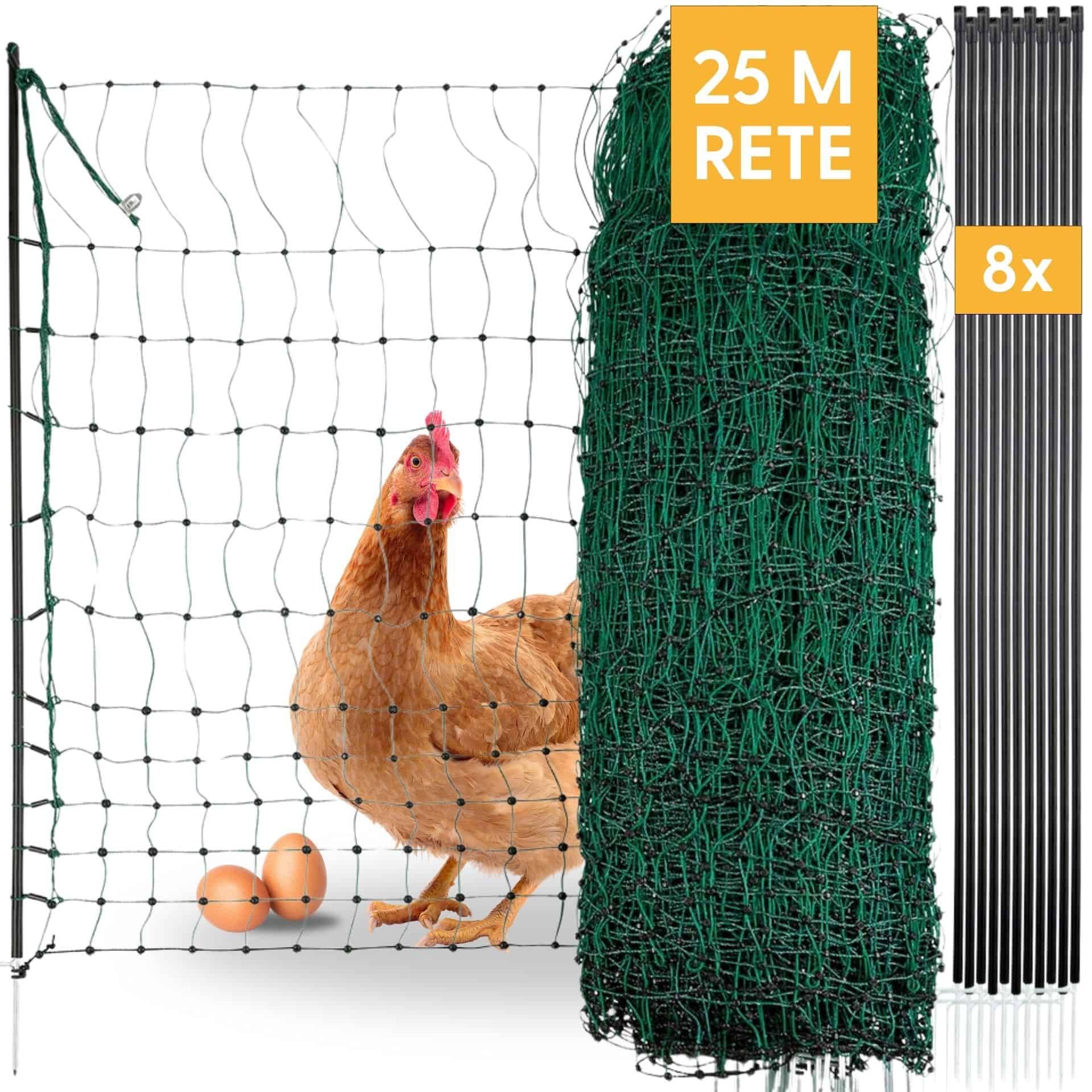 Agrarzone Rete per pollame CLASSIC non elettrificabile, doppia punta, verde 25 m x 112 cm