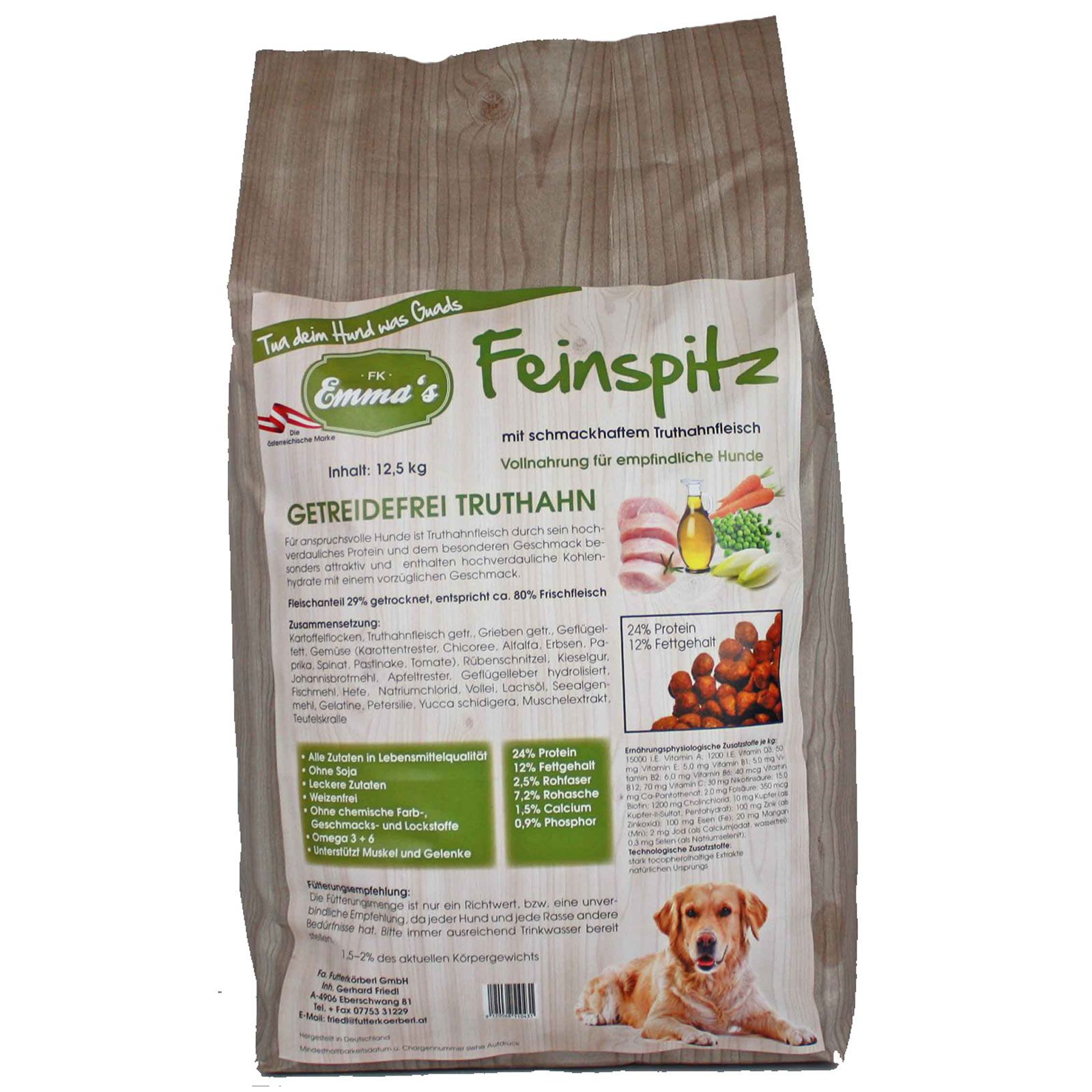Emmas Aliments pour chiens Feinspitz dinde sans céréales 12,5 kg