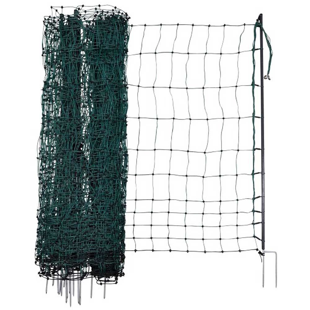 AKO Rete per pollame con paletti PREMIUM elettrificabile, doppia punta, verde 50 m x 106 cm