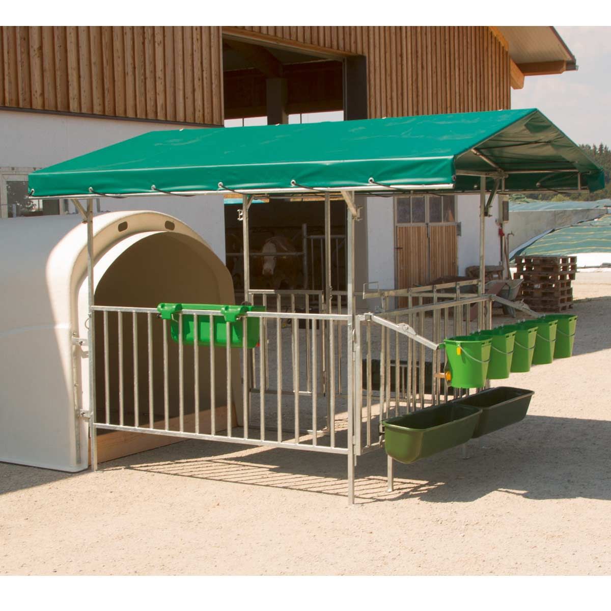 Tettoia per CalfHouse XL in poliestere e PVC