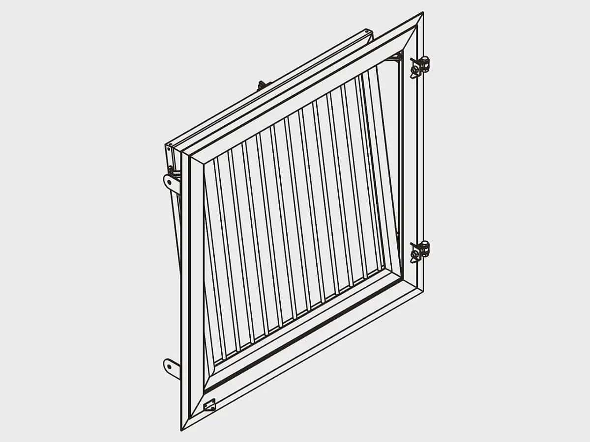 Stallfenster gerade, dreh-kippbar, 1x1 m