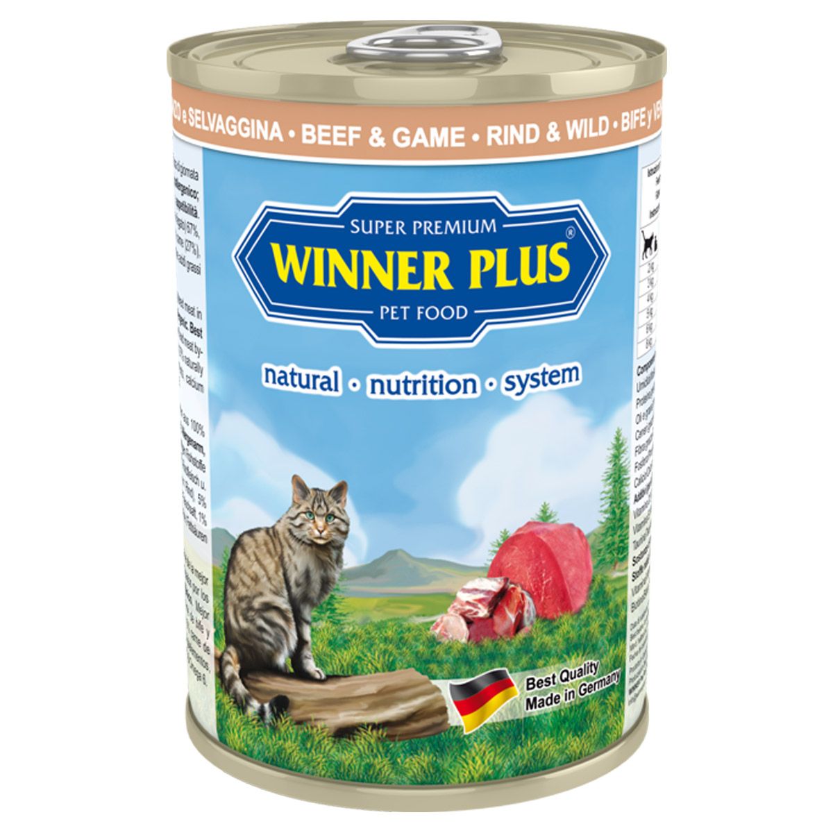 Winner Plus Super Premium Cat Menu con manzo e selvaggina 12 x 395 g